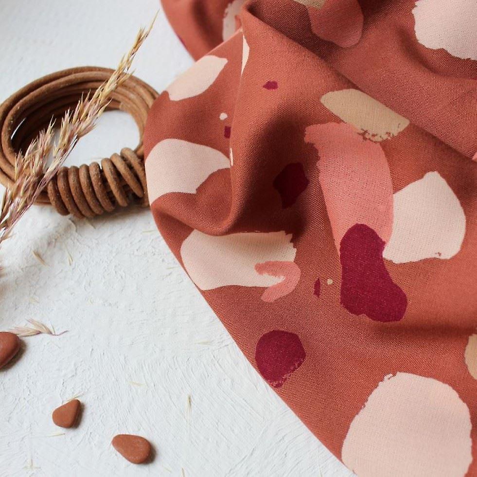 1.4m Atelier Brunette Granito Viscose Challis Fabric Chestnut - per metre