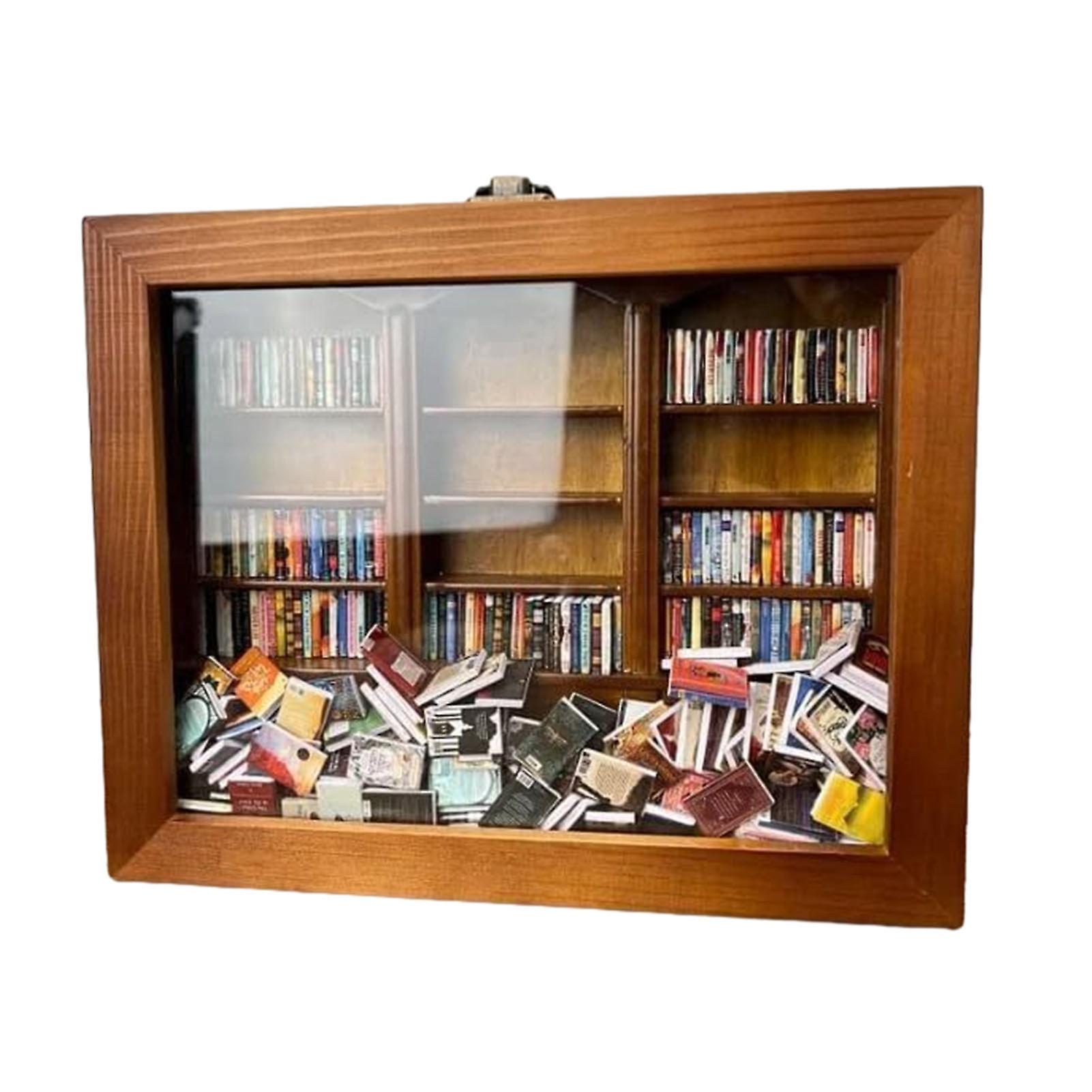Anxiety Bookshelf - Shake Away Your Anxiety - Handmade Miniature Bookshelf Craft Unique Creative Decor for Home Office Cafe