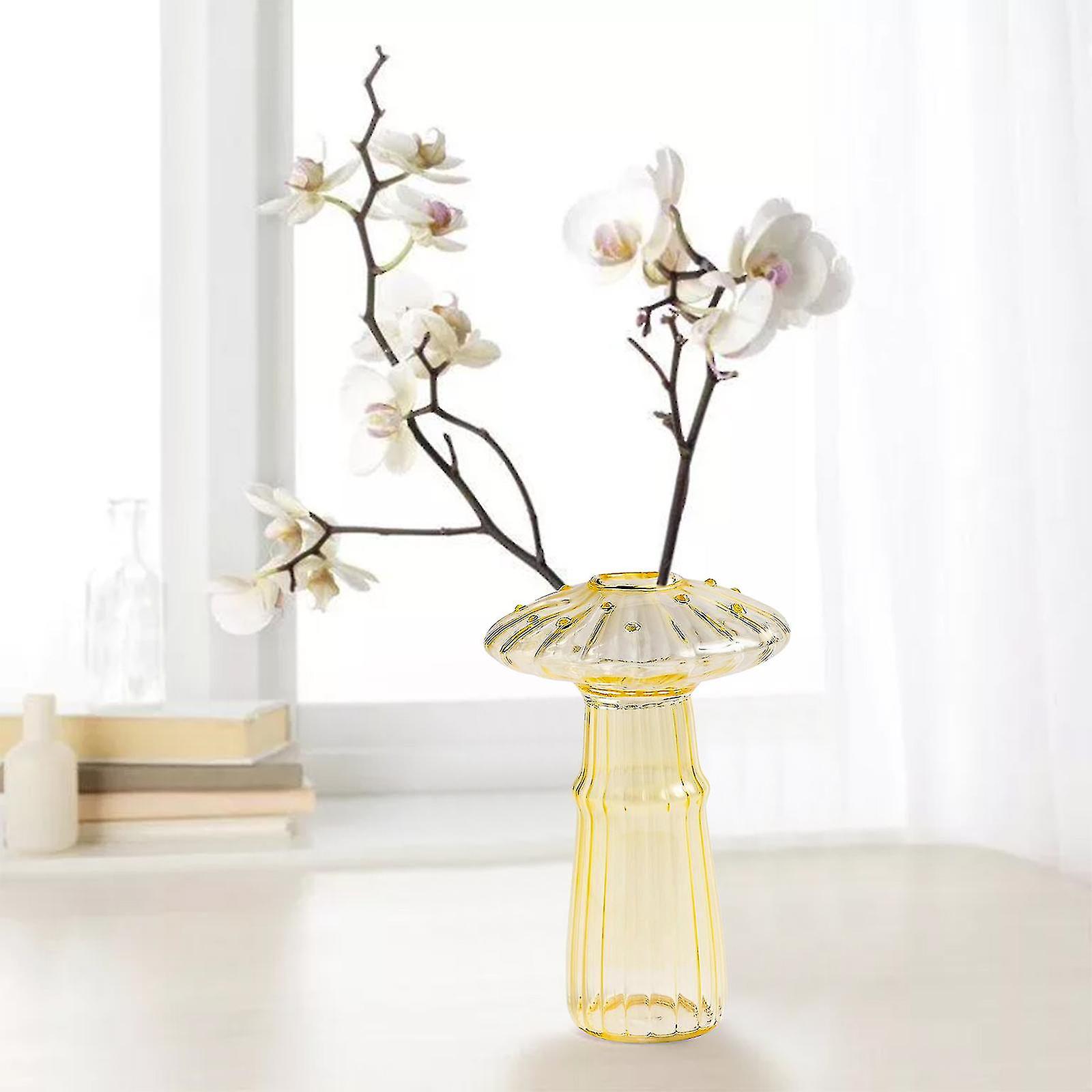 Delicate Mushroom Glass Bud Vases Coloured Fine Glass Vase Mushroom ...