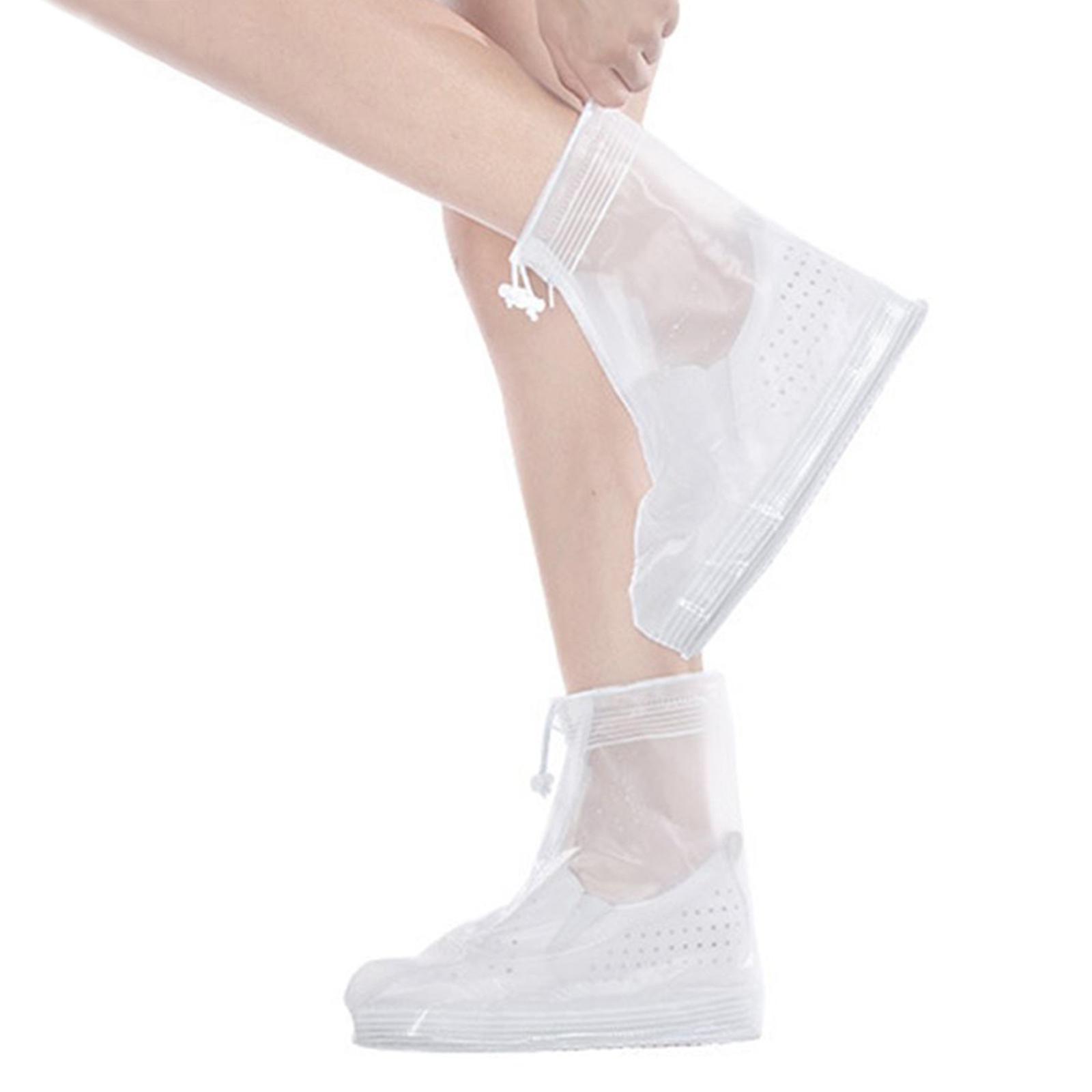 Waterproof Anti-Slip Overshoes Rain Boots Reusable Shoes Covers with Thickened Sole for Raining Day