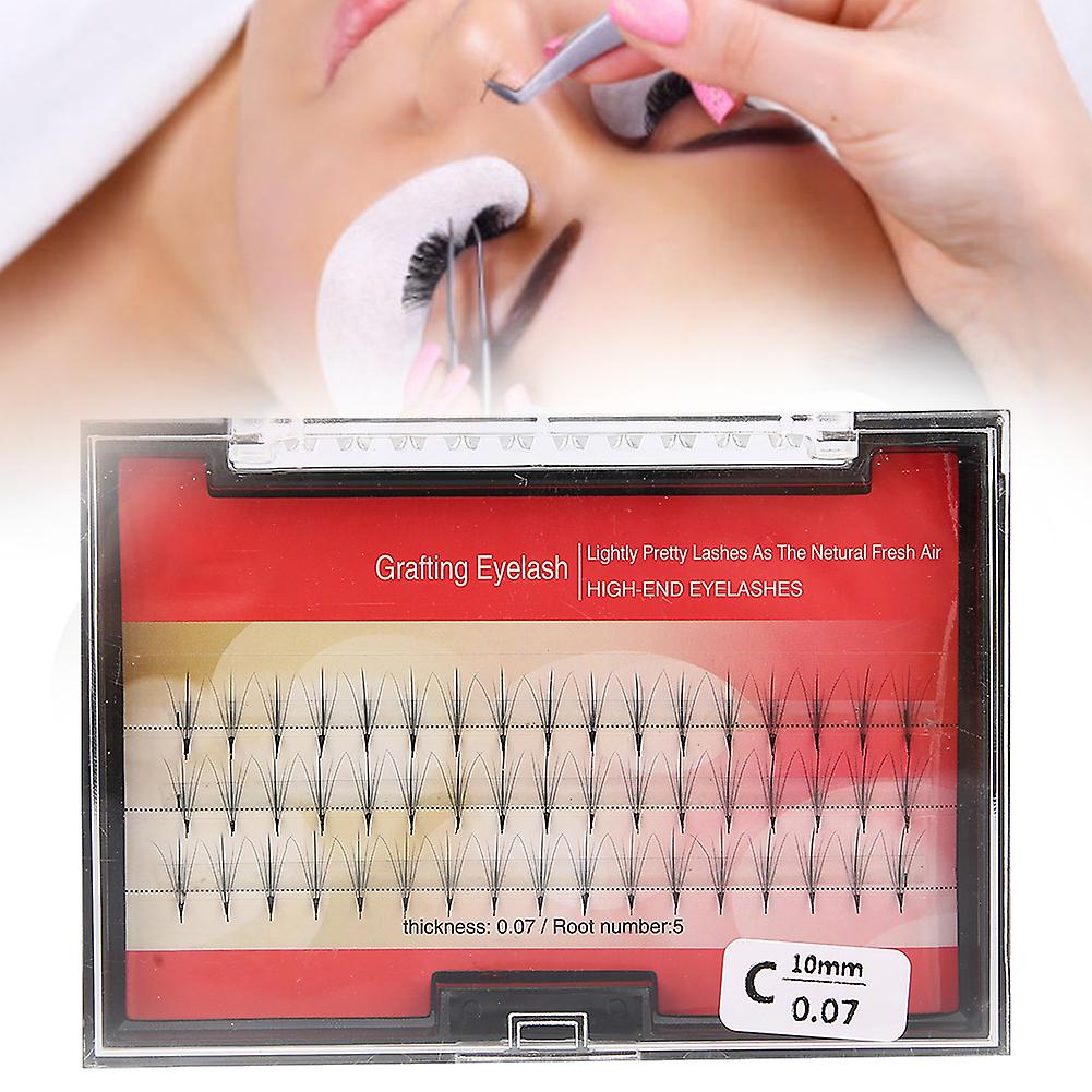 Soft Dense False Eyelashes 0.07mm C Curl 10mm 5pcs Bunch