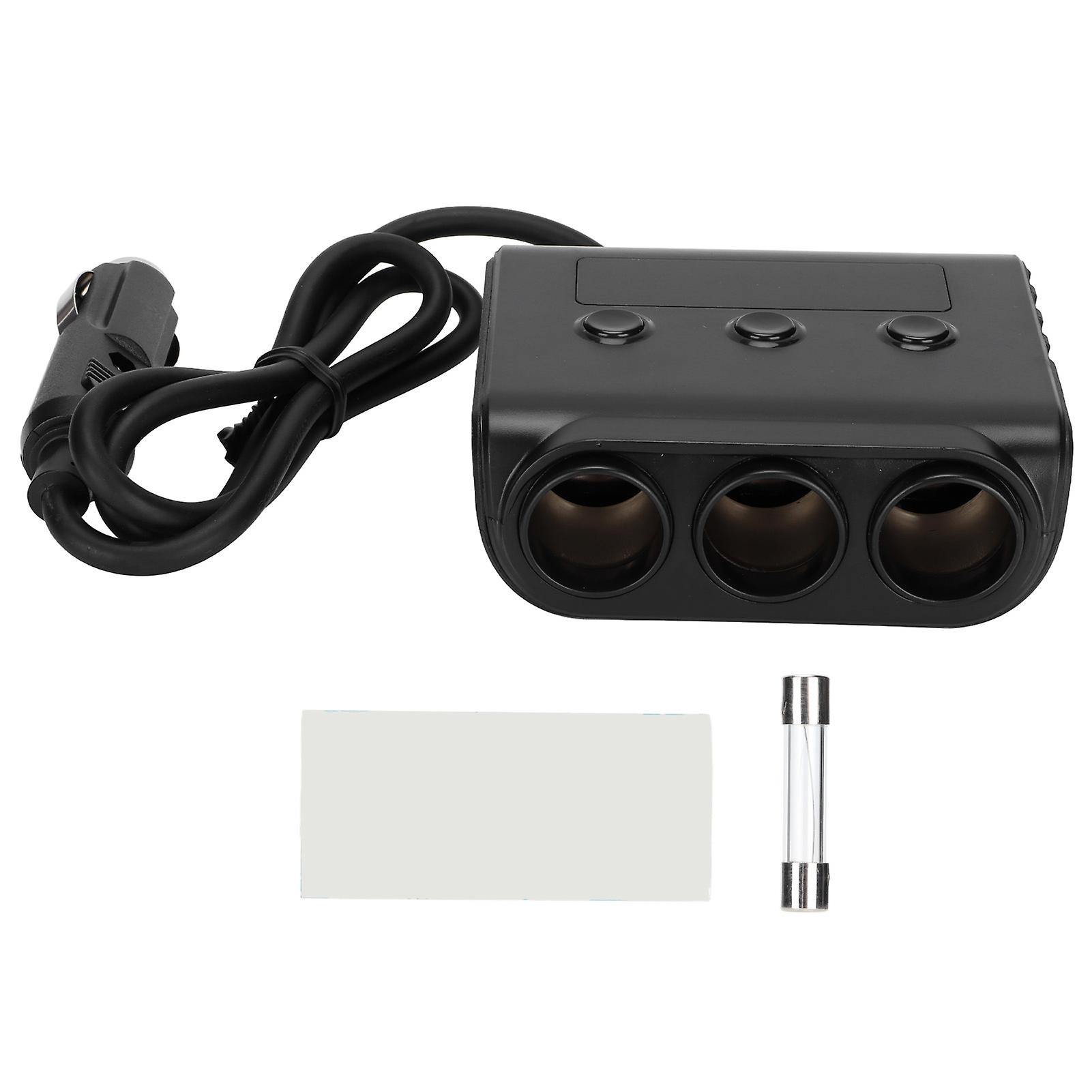 Cigarette Lighter Splitter 3 Socket 4 Port USB Car Splitter Adapter for GPS Driving Recorders Phones