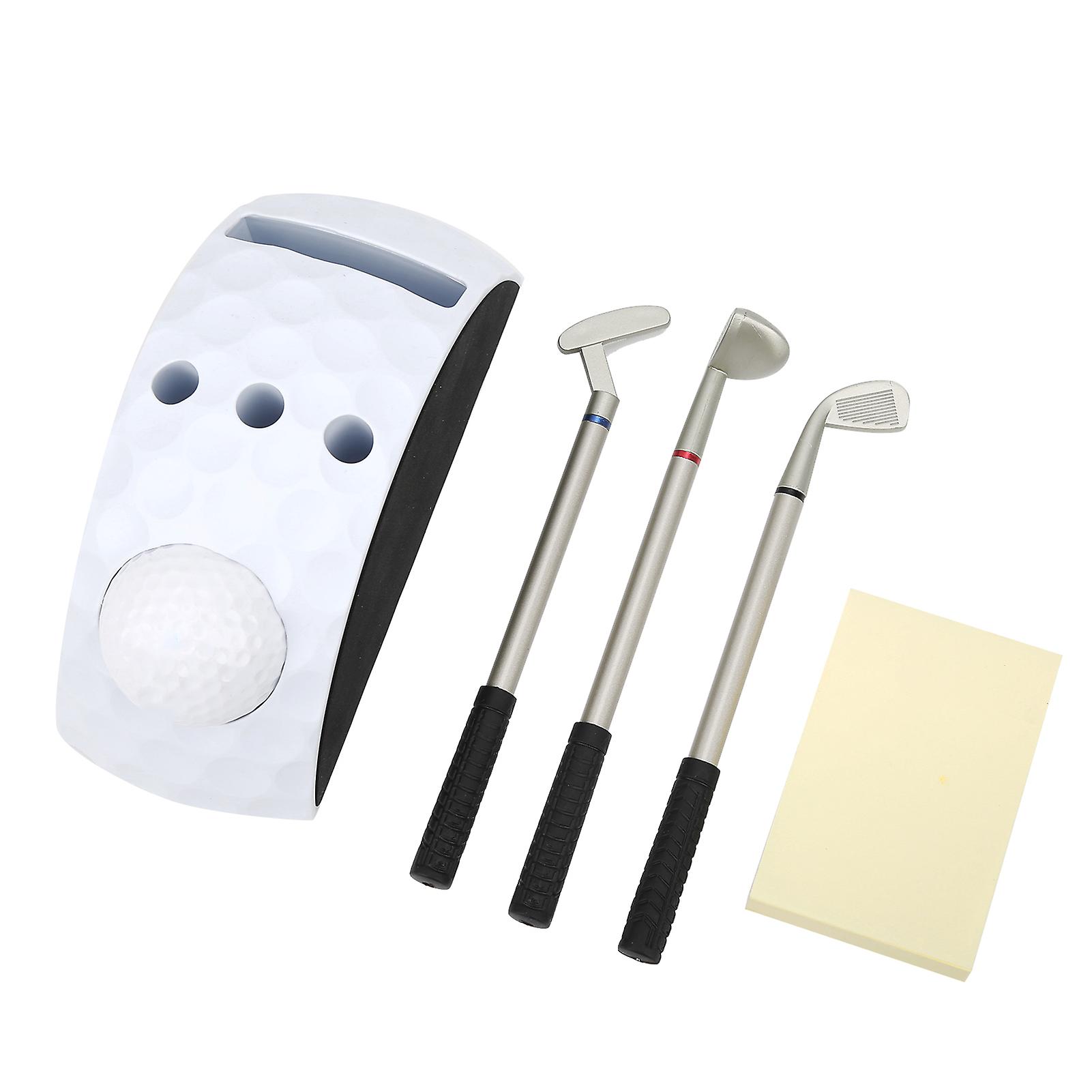 Desktop Small Golf Putter Pen Holding Stand Decoration Golf Pen Set with 3Pcs Pens