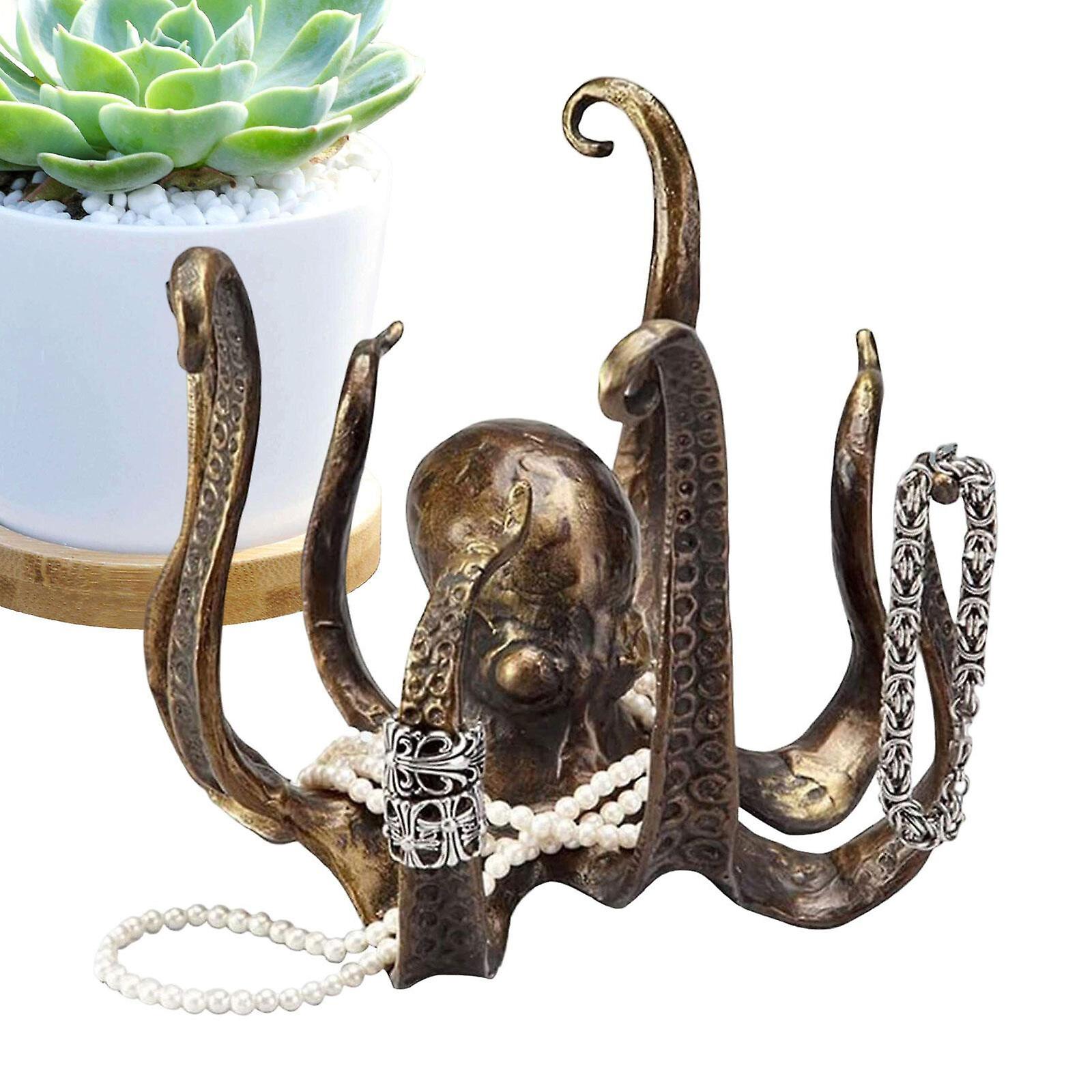 Octopus Coffee Mug Holder,Retro Resin Octopus Desktop Statue