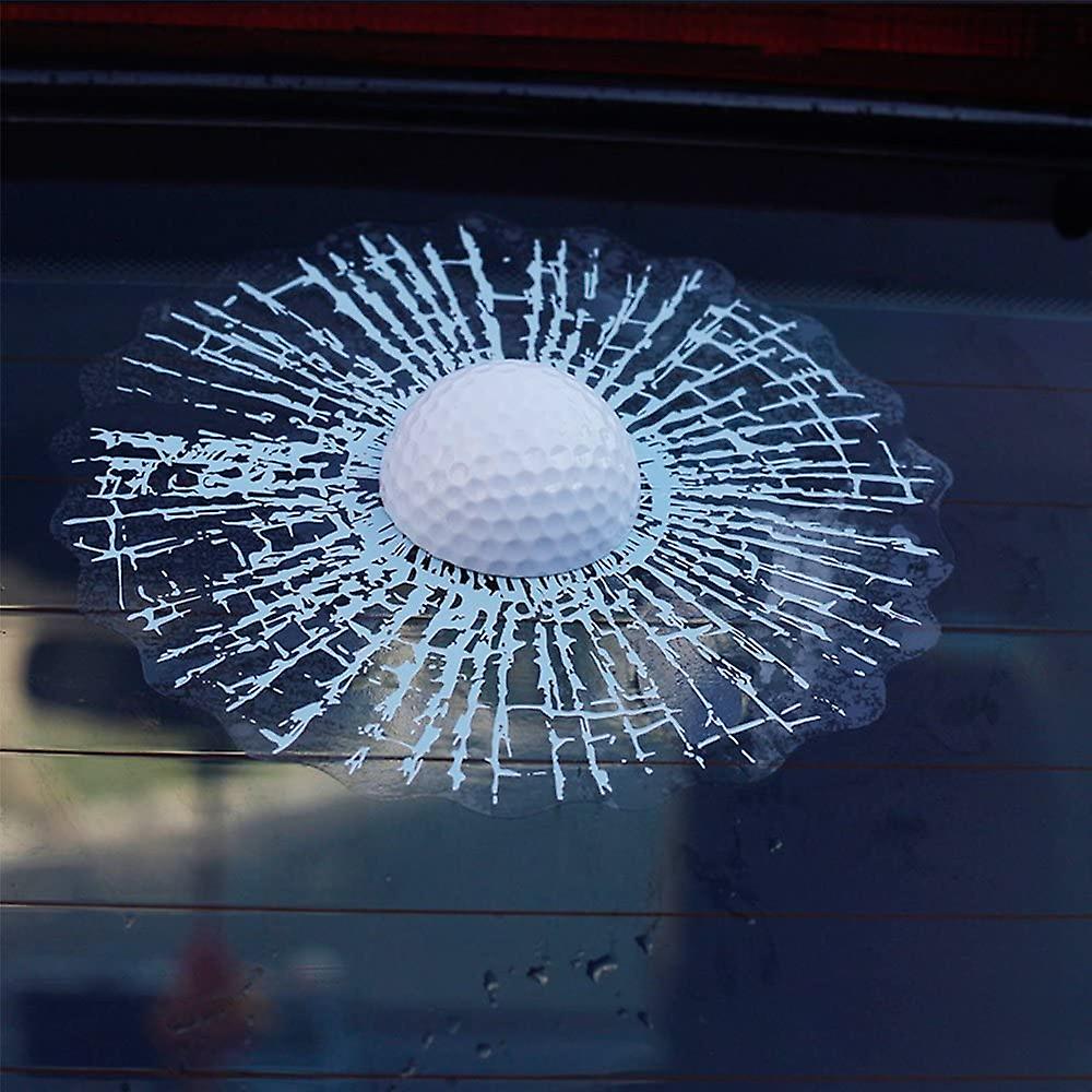 3D Simulation Golf/Baseball Broken Glass Car Window Sticker Three-Dimensional Tennis