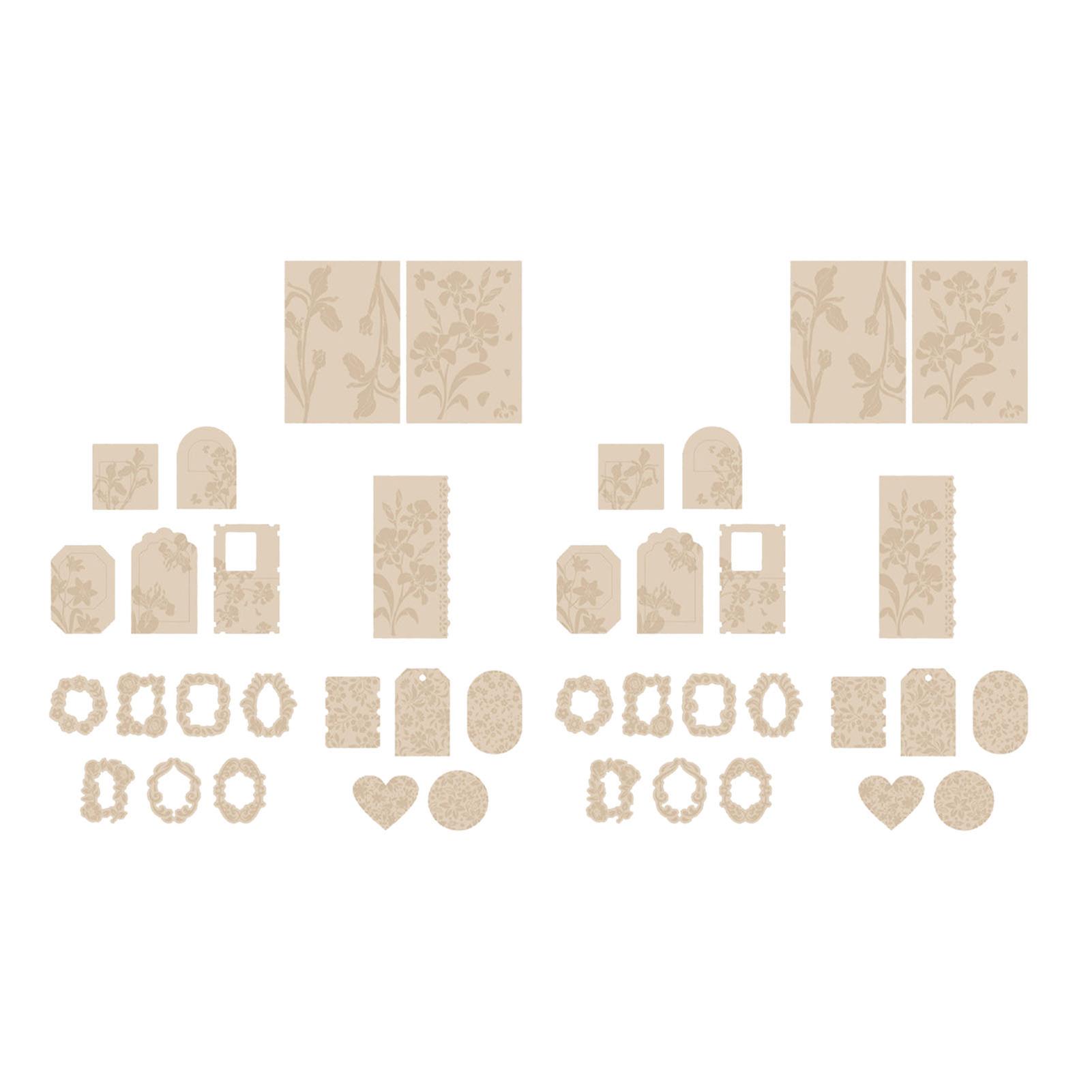 40pcs Handbook Decorative Decals Embossed Flower Series Unique Scrapbook Material Stickers for DIY Journals Envelope Iris