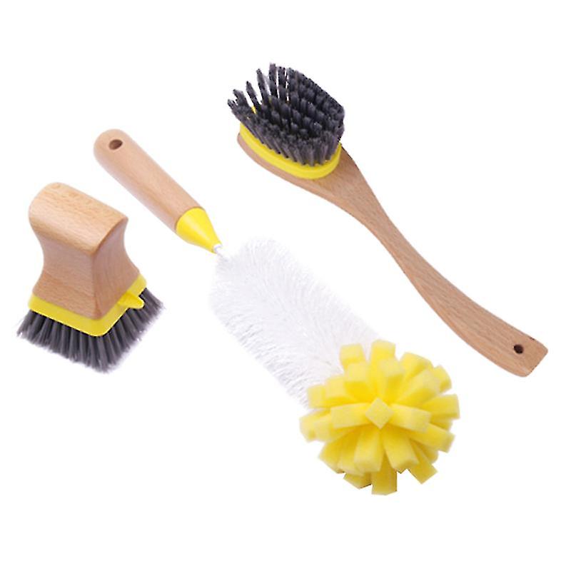 Wood+sponge+plastic Cleaning Brushes For Kitchen Cleaning