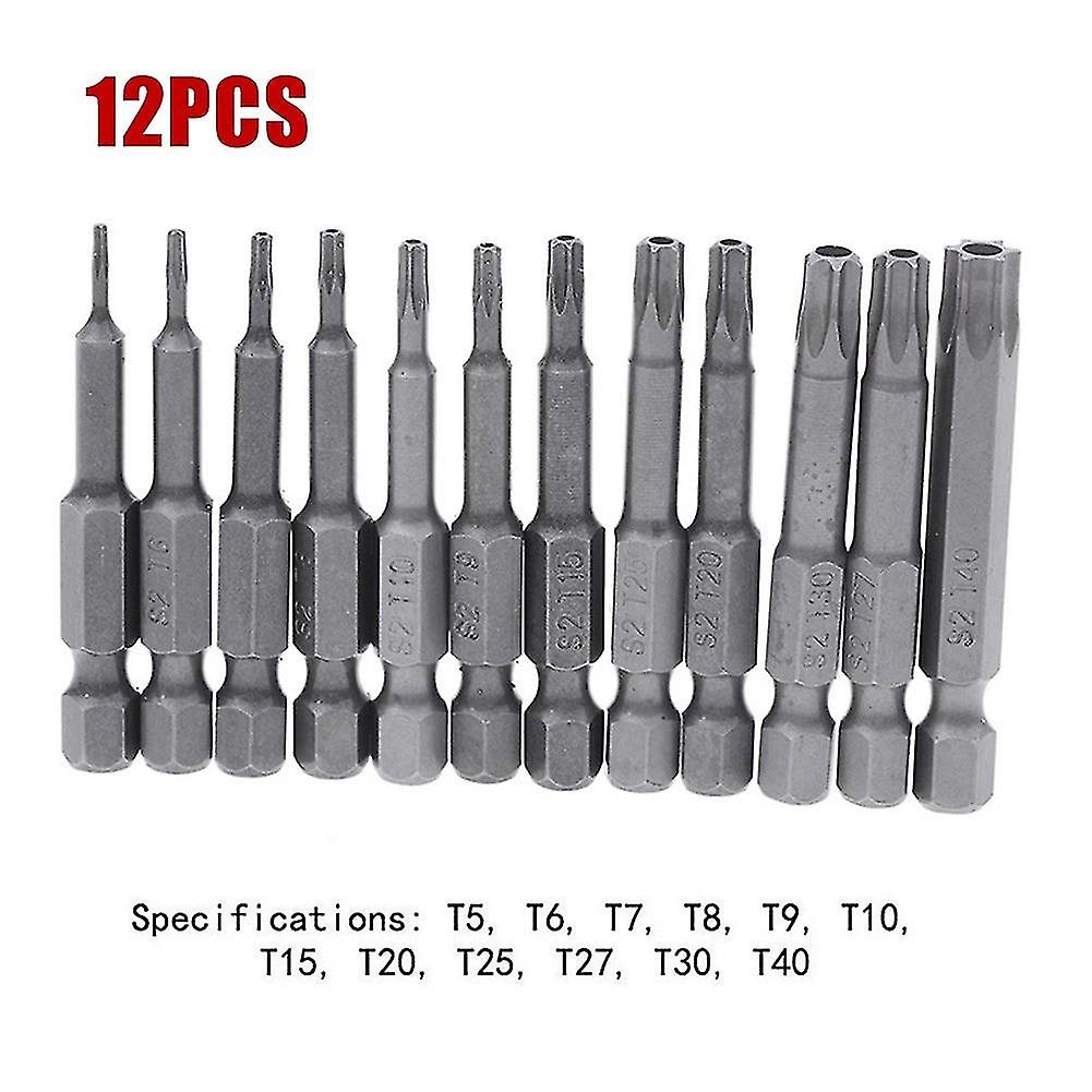 Torx Screwdriver Bit Set 6.35mm Hex Shank Security Tip Magnetic T5/t6/t7/t8/t9/t10/t15/t20/t25/t27/t
