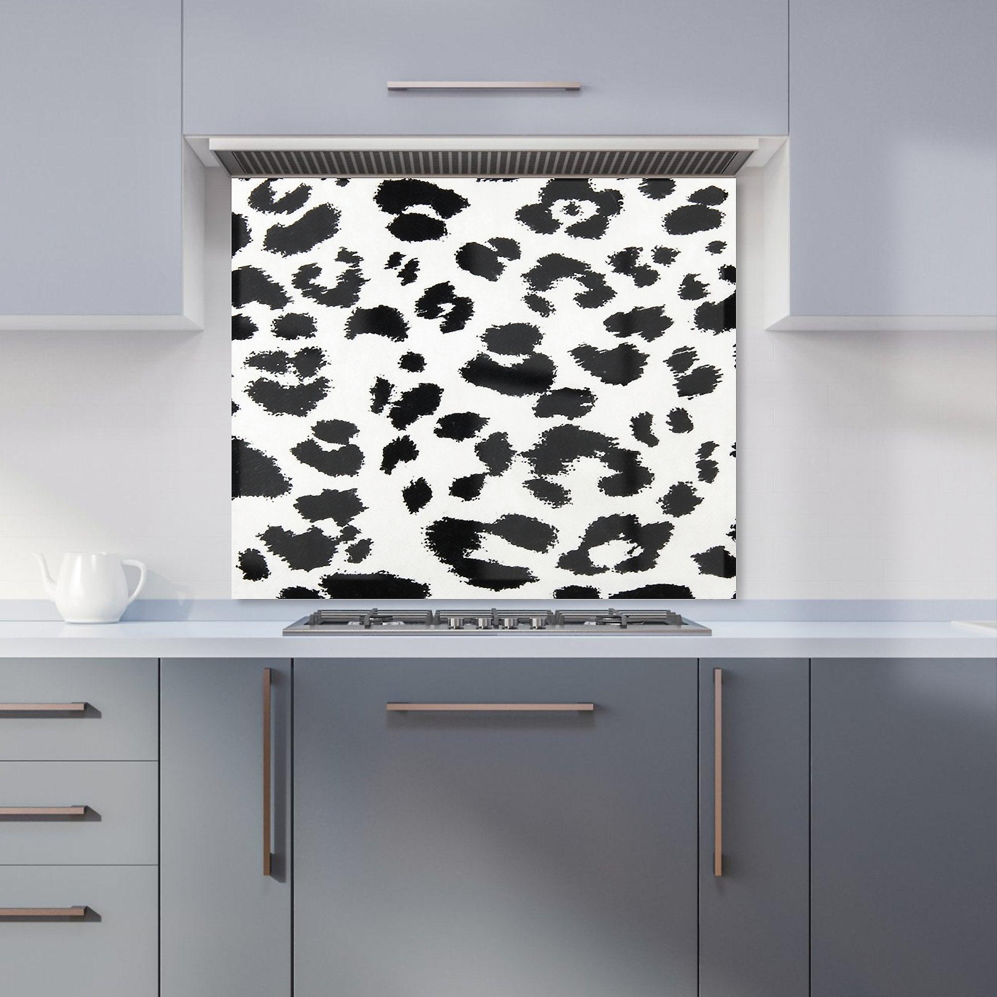 Black Leopard Print Kitchen Splashback