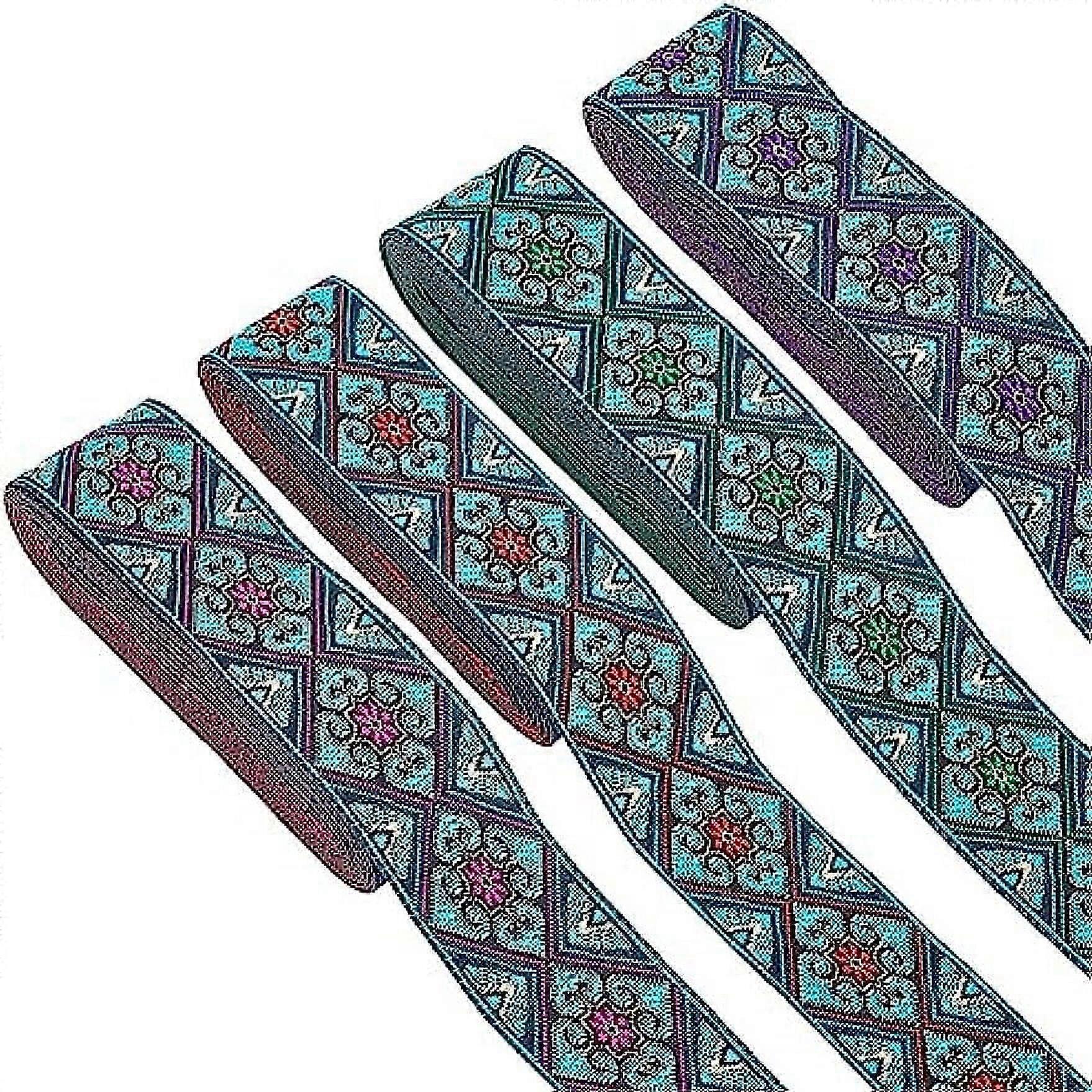 60Yards 4Rolls Vintage Woven Ribbon 1.3" Width Floral Embroidered Jacquard Ribbon Floral Jacquard Trim Ethnic Fabric Trim Fringe