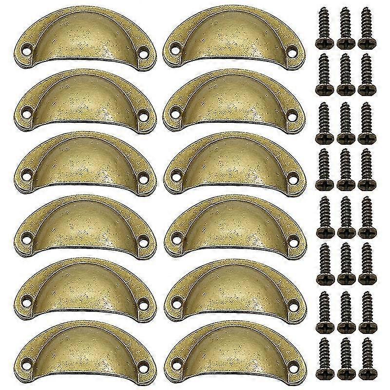 12 Pieces Semicircular Shell Shape Pull Handle Knobs,cup Shaped Handles