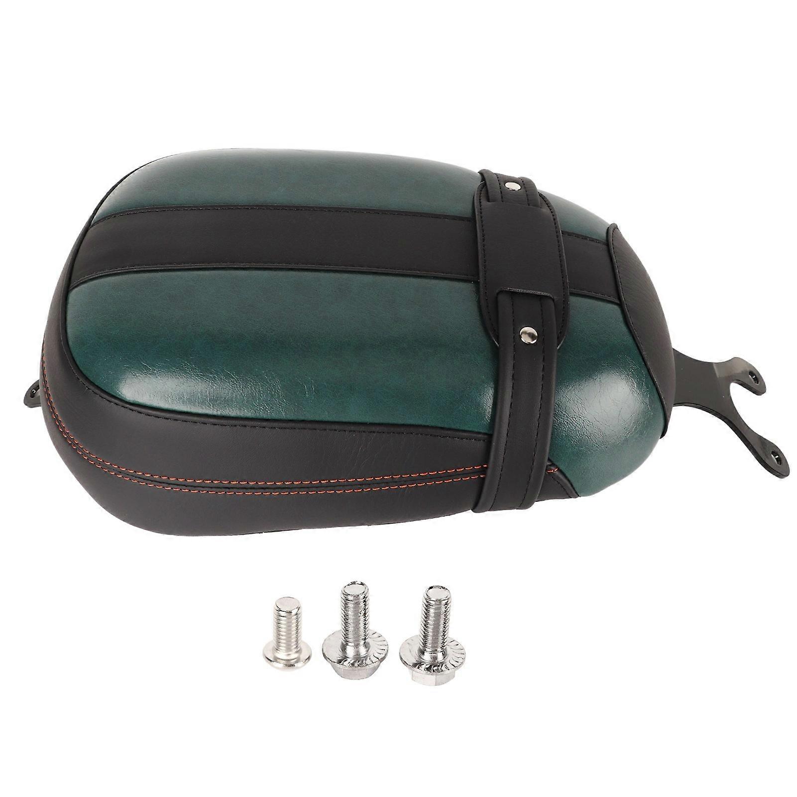 Rear Passenger Pillion Seat Artificial Leather Comfortable Back Cushion Saddle Pad Replacement for Indian Scout Sixty 20162022 Black Green E2U112