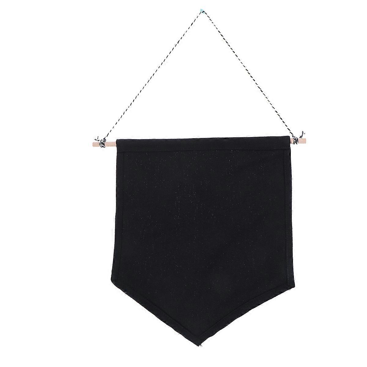 Pin Display Pennant Banner Enamel Lapel Pin Badge Flag Plain Blank Canvas Wall Banner(Black/M)
