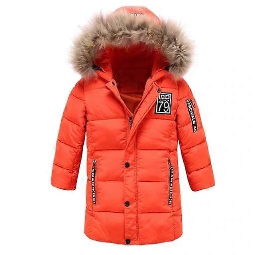 Winter Parka Jacket Boy Fur Hood Warm