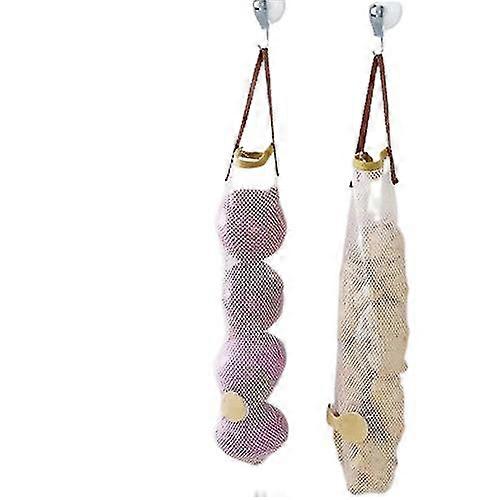 3-piece Kitchen Multi-function Hanging Fruit And Vegetable Storage Mesh Bag Garlic Onion Hanging Bag