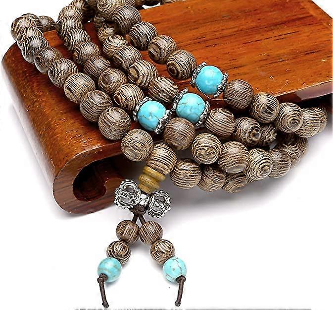 108 PERLINE DI Legno Perline Di Preghiera Buddismo 6Mm - Foto 8