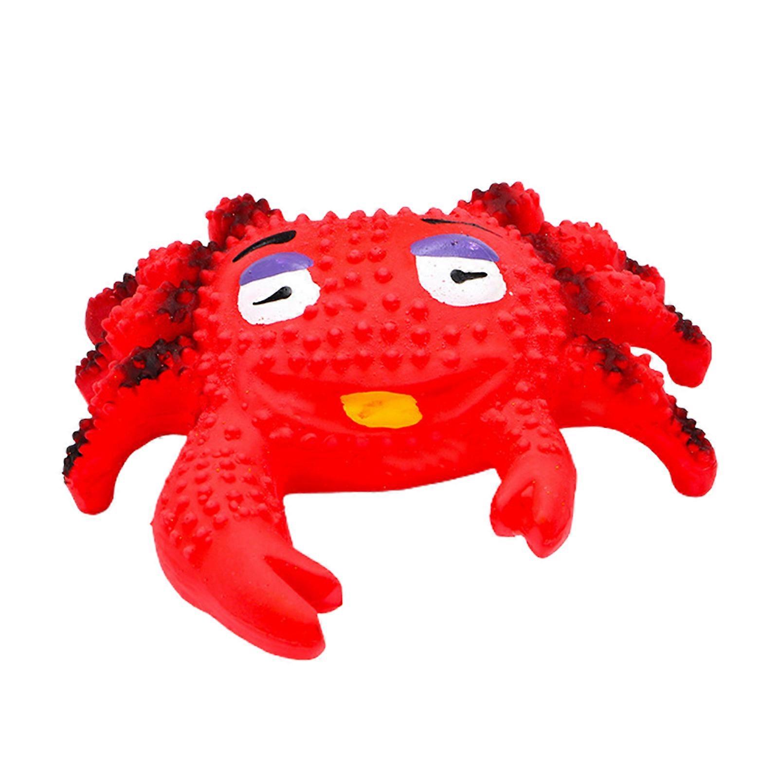 Cute Expression 3D Design Bright Color Bite Resistant Pet Teething Toy Crab Starfish Shape Puppy Dogs Chew Sounding Toy Pet Supplies