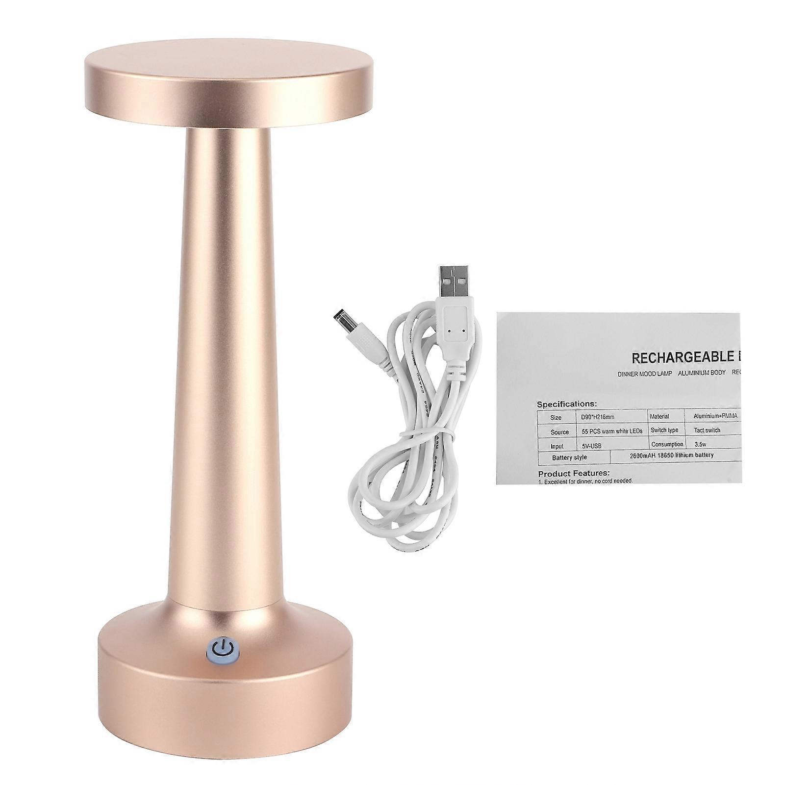 3W Dumbbell Shaped Dimmable Touch Switch LED Table Lamp USB Wireless Desk Lamp for Reading