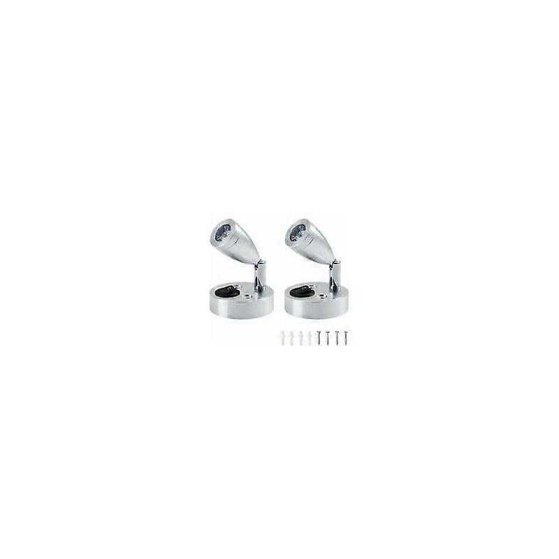 Lot de 2 Lampes de Lecture Spot LED 12V, clairage intrieur LED 3000K, Interrupteur rglable 3W lumire Chaudeargent