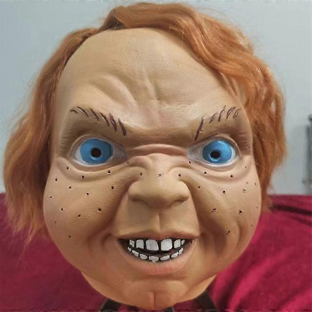 Ghost Doll Chucky Mask Halloween Scary Latex Mask Scar Mask Horror Cosplay Costume Tag Party Set