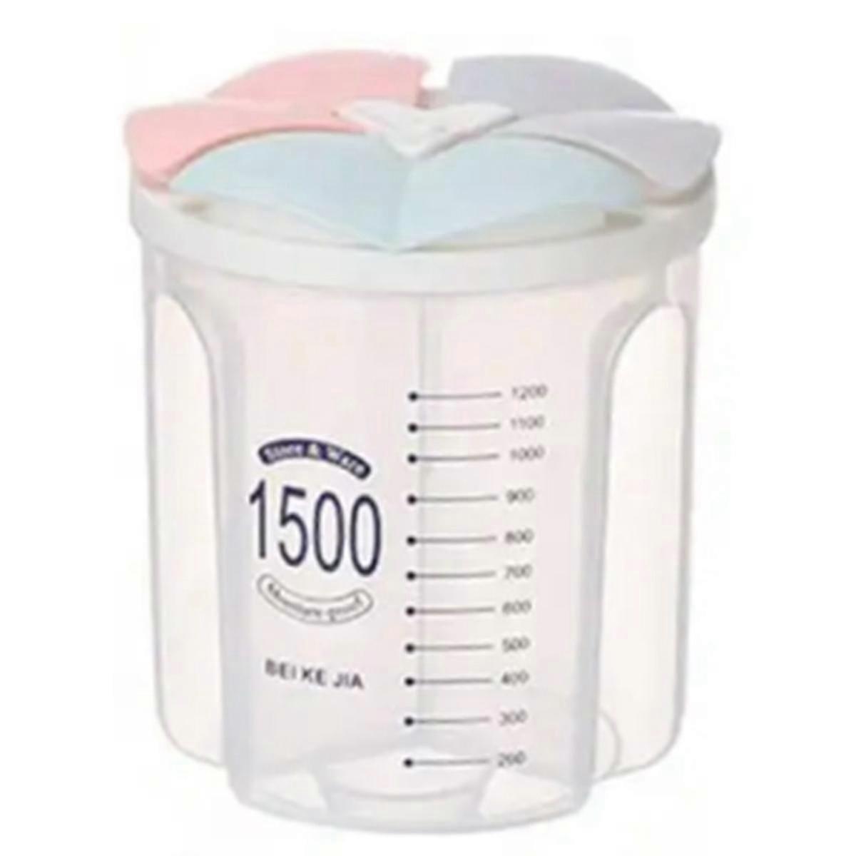 Grain Storage Tank Plastic Compartment Storage Tank Kitchen Household Food Sealed Storage Box,3 Gri