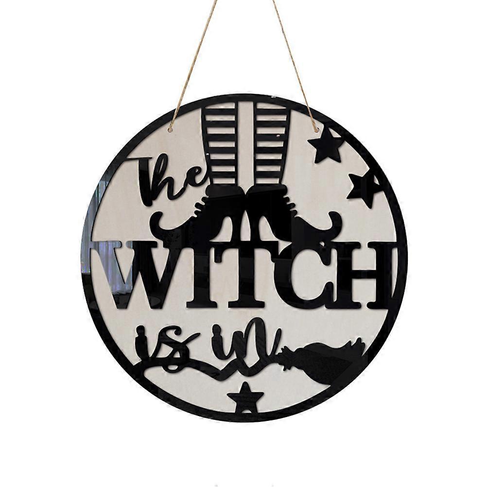 Αποκριάτικη πινακίδα πόρτας Ξύλινη κρεμαστή πινακίδα με μοτίβο μάγισσας για μπροστινή πόρτα Ξύλινη διακόσμηση τοίχου για αποκριάτικο πάρτι στο σπίτι υπαίθρια