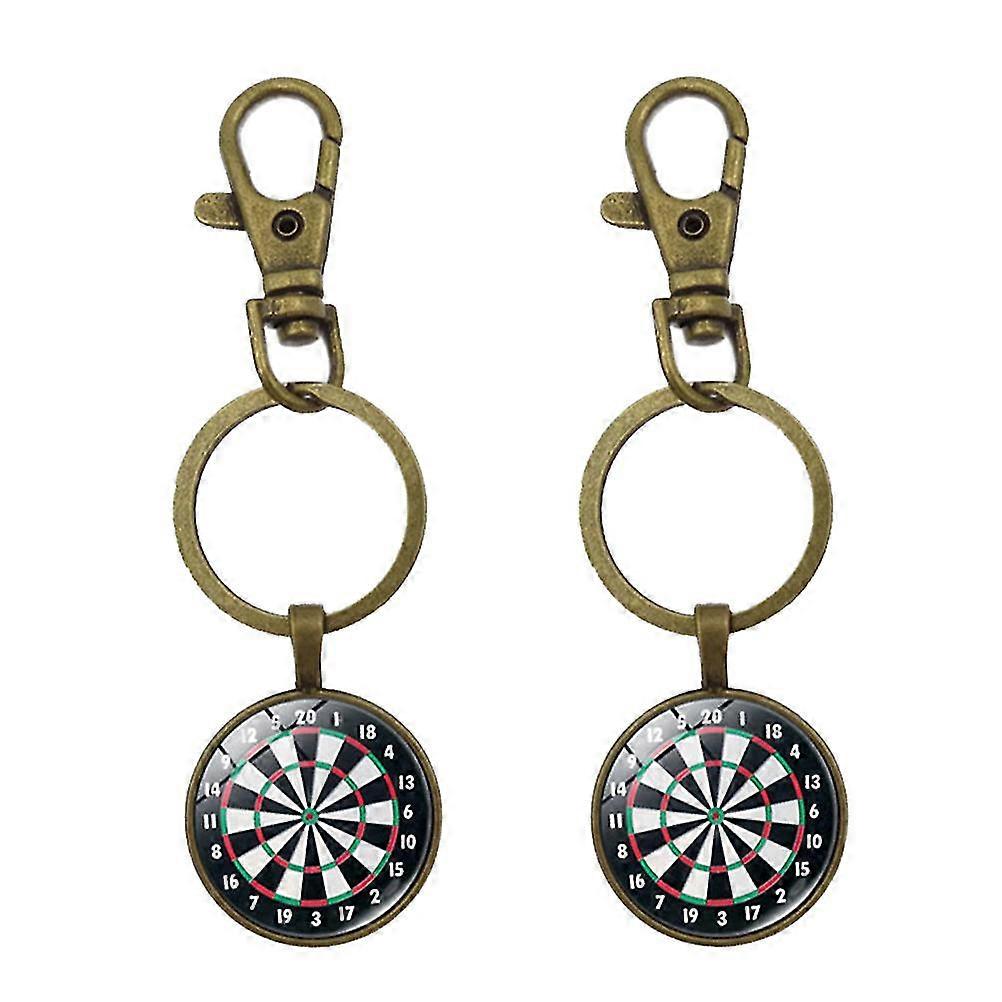 2 Pcs Backpack Keychains Metal Darts Dartboard Target Keyring Bag Keychain Charms Cute Keychains-Good