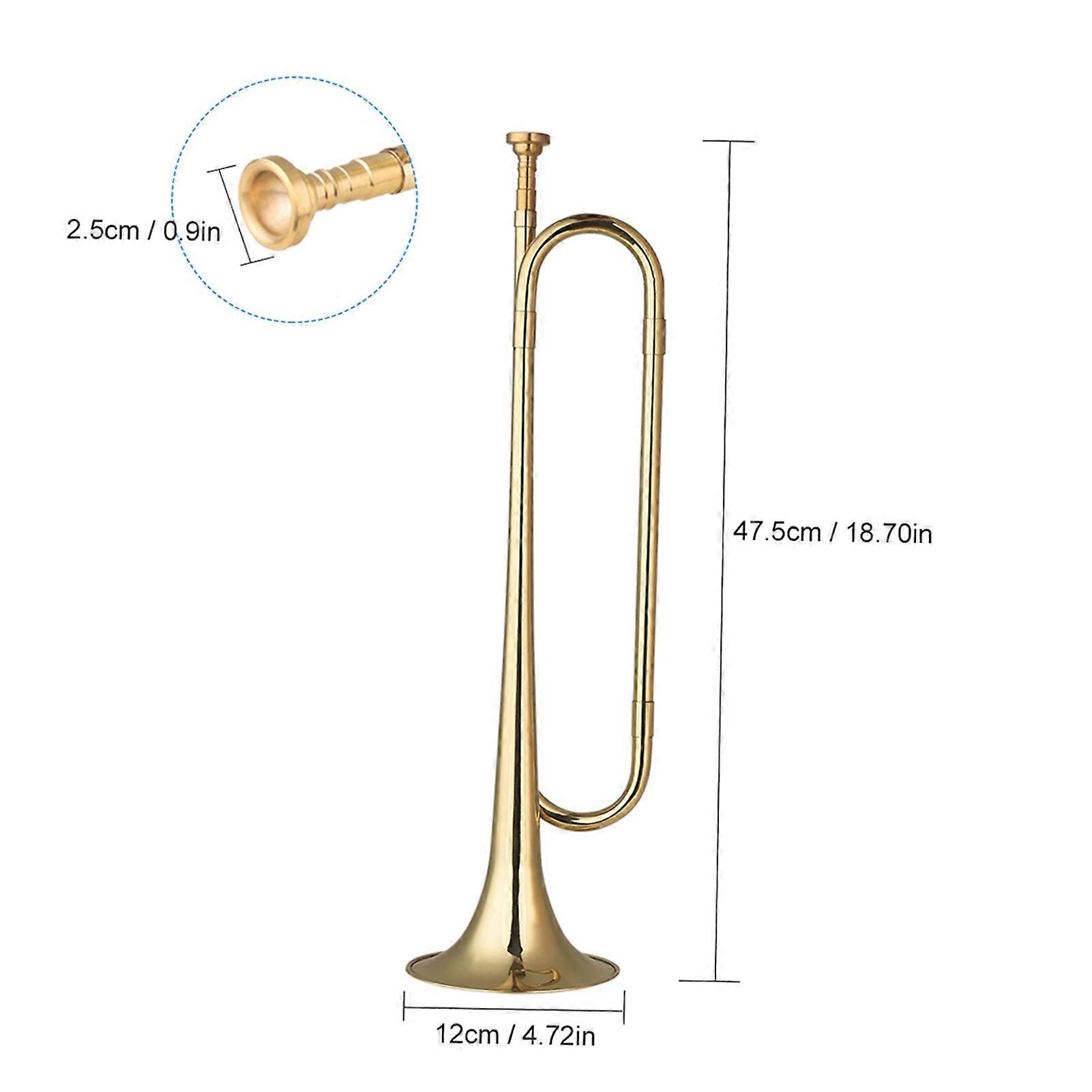 Brass Bugle Retro Standard Trumpet Musical Instrument Replacement for School Band