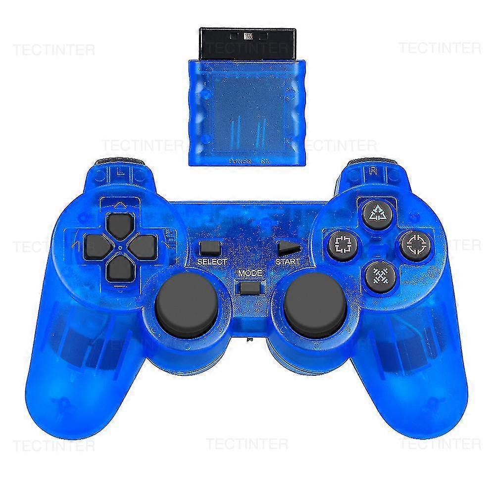 Wireless Controller For Sony Playstation 2 Gamepad Dual Vibration Shock For Ps2/ps1 Joypad Joystick Controle Usb Pc Game Console  Blue