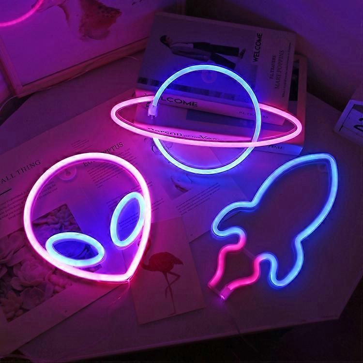 LED Personalized Neon Decorative Light Modeling Light USB Battery Box Dual Purpose, Alien