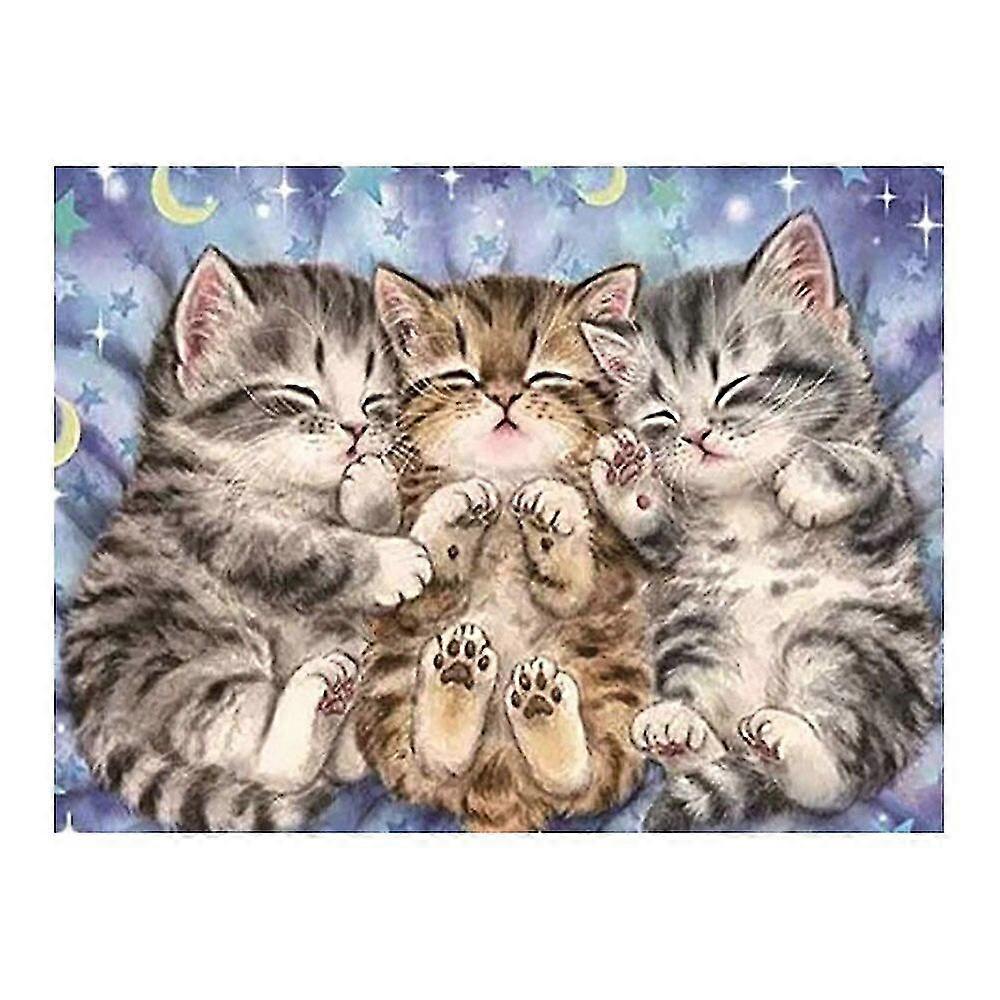 ثلاثة القطط الماس اللوحة جولة الحفر الكامل Nouveaute دي فسيفساء التطريز 5D عبر غرزة الحيوان الكرتون نمط القط