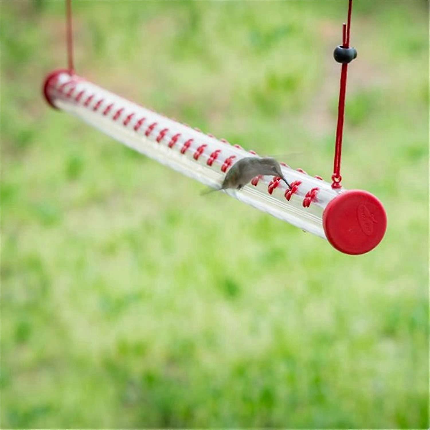Hummingbird Feeder - 15.7'' Bird Feeder With Bright Red Transparent Poly-carbonate Tube, Easy To Clean, Spring Summer Decor, Hummingbird Feeders For O