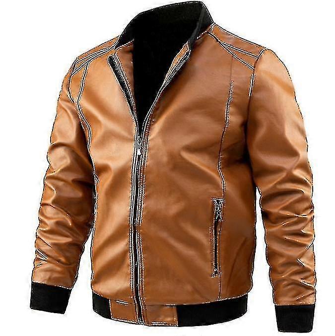 Herren Leder Biker Herbst Casual