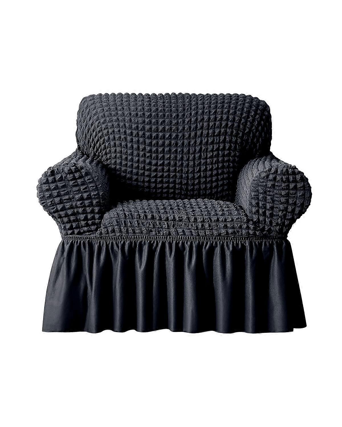 Fåtöljöverdrag 1 stycke soffa sofföverdrag med kjol, slitstarkt tvättbart hög elastiskt töjbart, enkel att montera universellt möbelskydd (1-sits) A