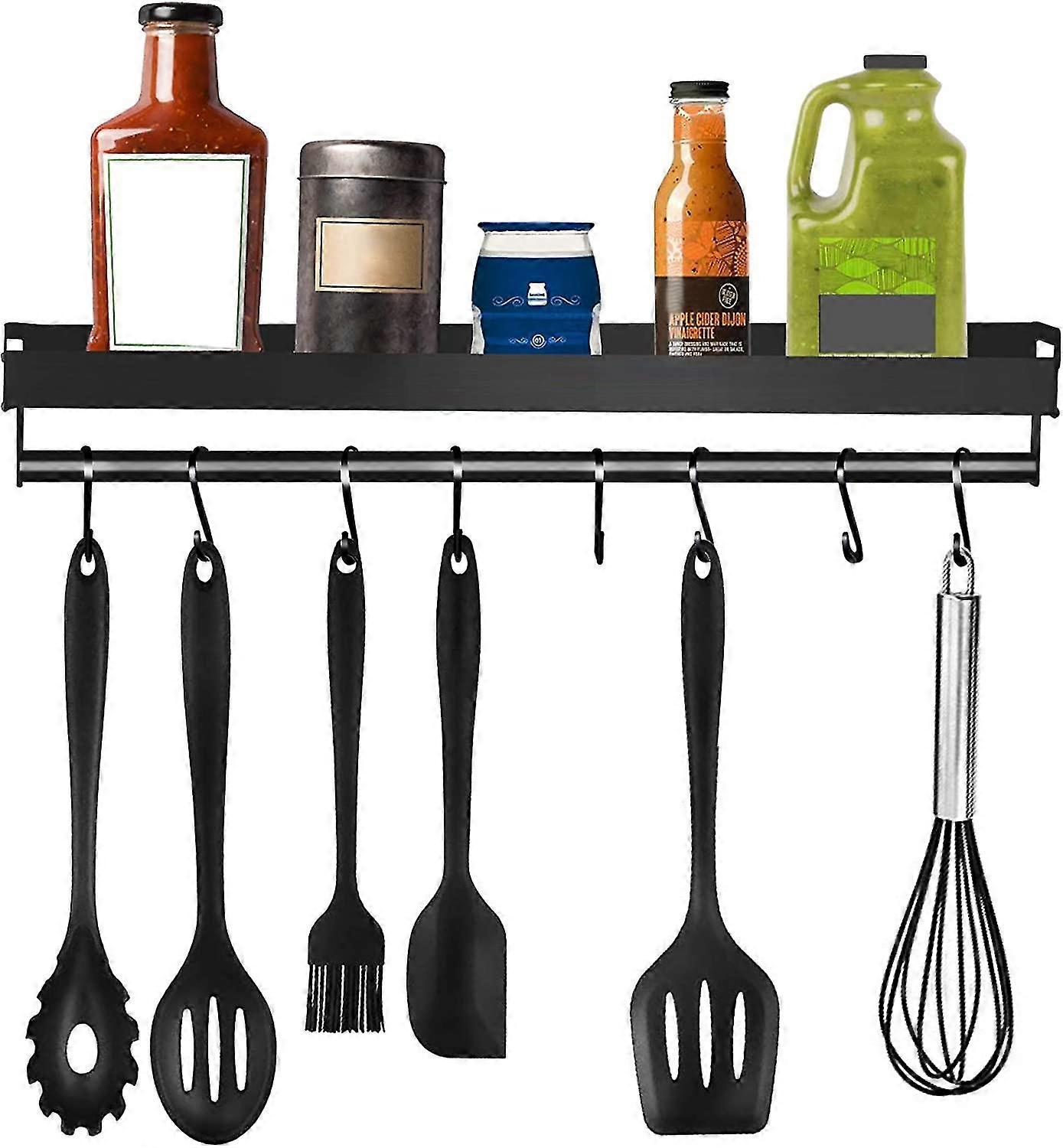 Kitchen Shelf,kitchen Shelf Wall Mount Without Drilling With 8 Detachable Gift