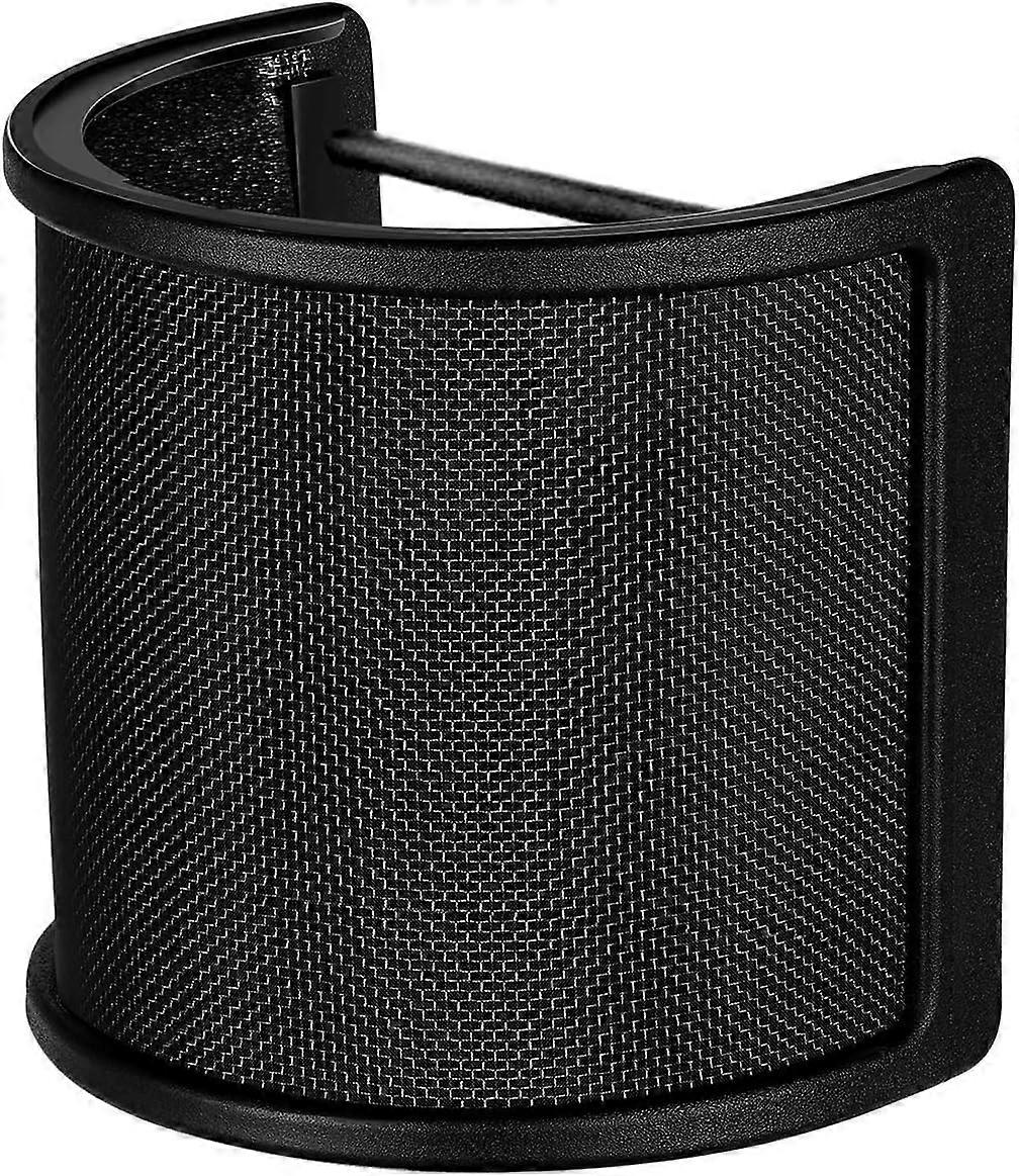 Microphone Pop Filter, Bird UM1 Microphone Pop Filter Windscreen with Foam Layer for Recording Studio Microphones, Black