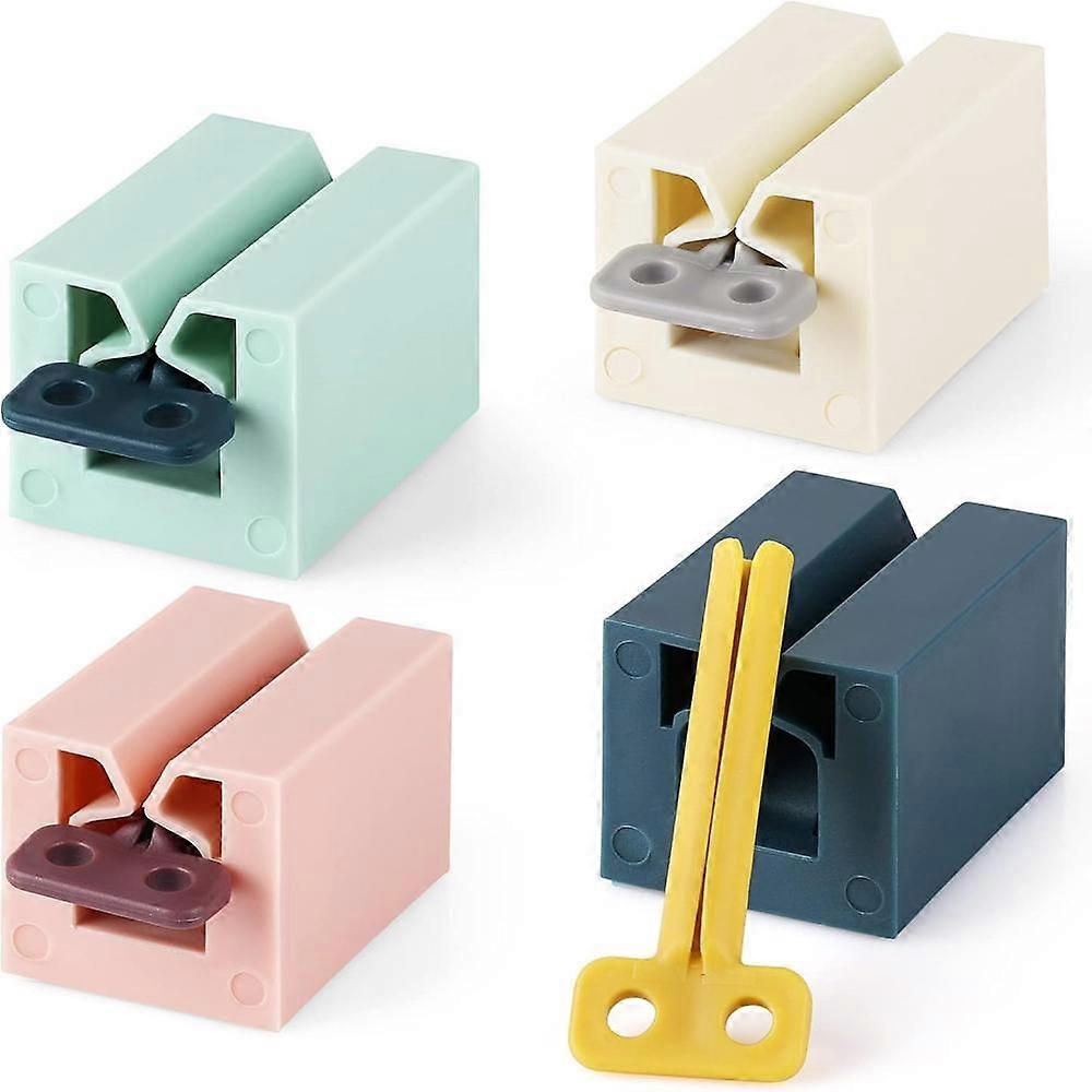 4 Pieces Rolling Toothpaste Squeezer Toothpaste Tube Squeezer Roller Dispenser Rotate Toothpaste Seat Holder