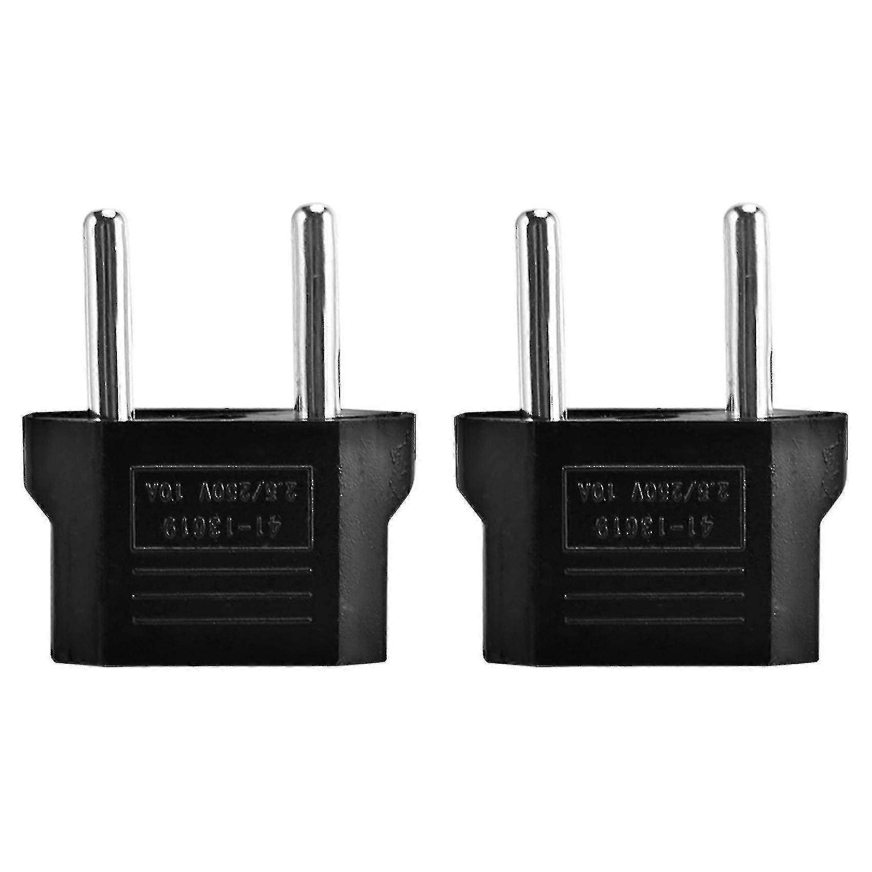 2 X Converter Plug Adapter American To European Current Plug