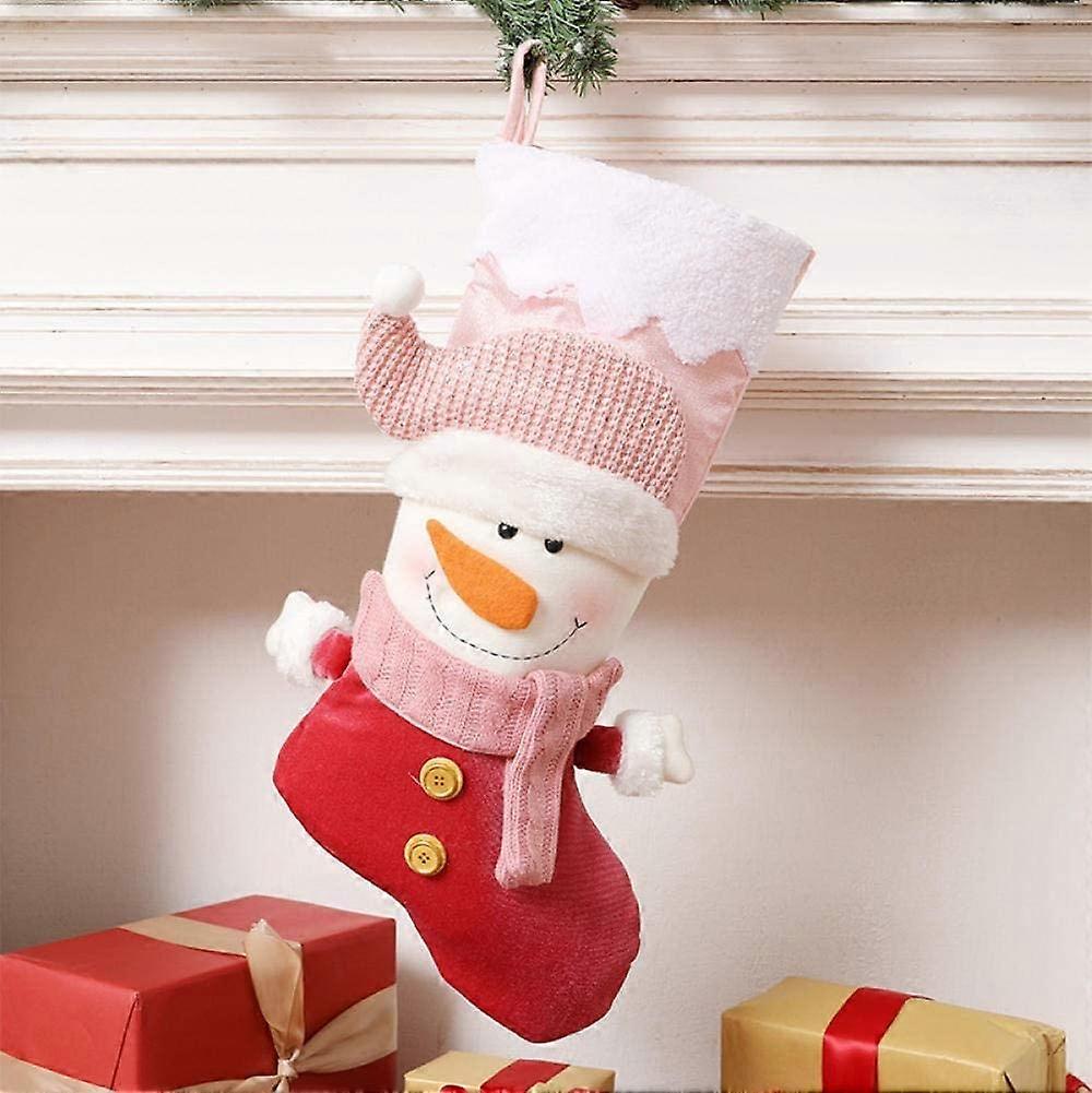 2pcs Large Christmas Stocking , Gift Bag (Snowman)
