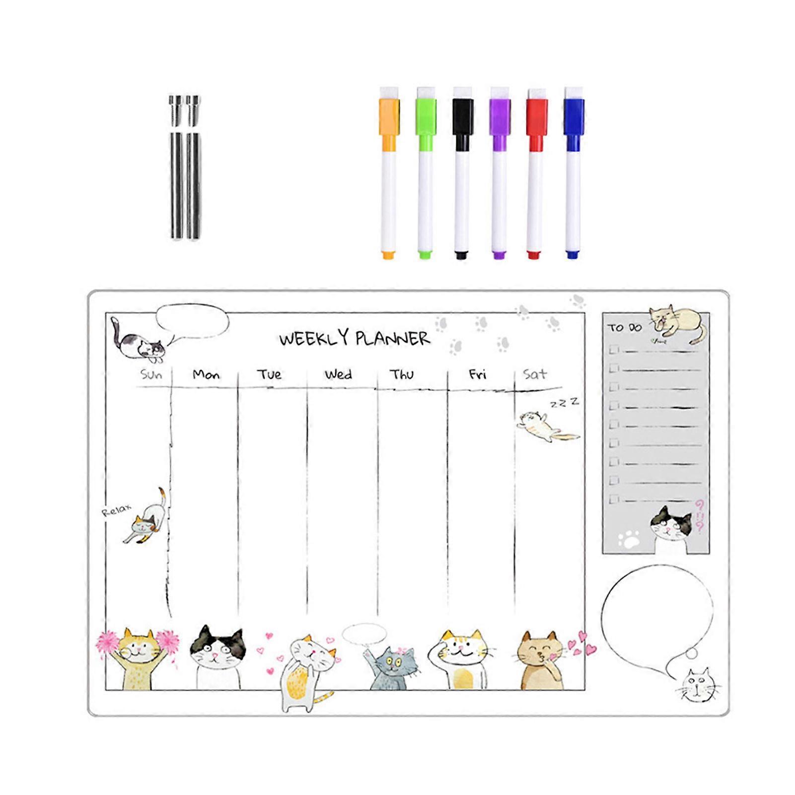 Acrylic Desktop Small Whiteboard Calendar Daily Planner Writing Board Weekly Planning Board with Stand Office Reminder Display Board