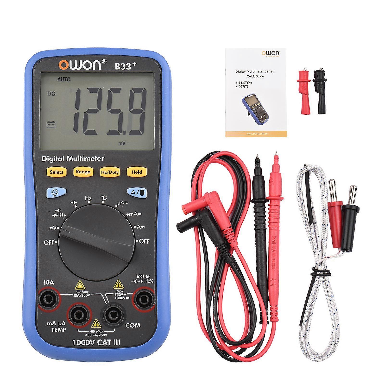 B33+ Digital Multimeter LCD Display Digital Bluetooth for Measuring AC/DC Voltage Current Resistance 1000V