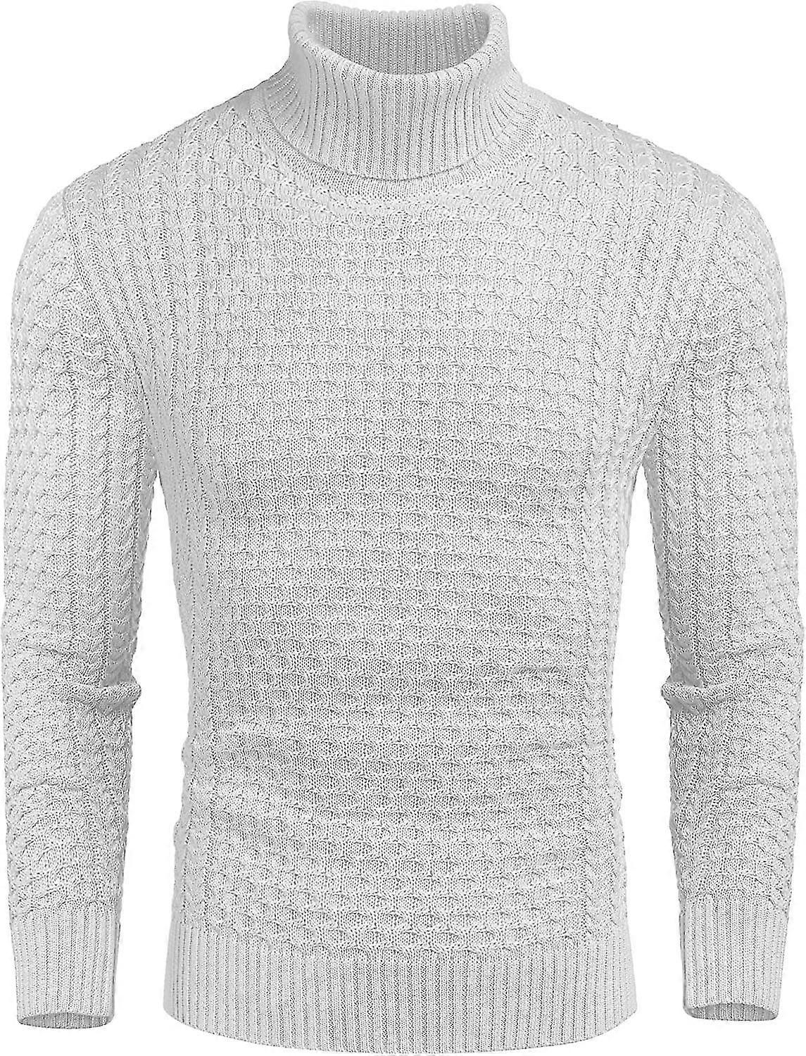 Herbst und Winter Rollkragen Warme Mode Einfarbiger Pullover Männer Pullover Schlanker Pullover Herren Gestrickter Pullover Bottom Shirt