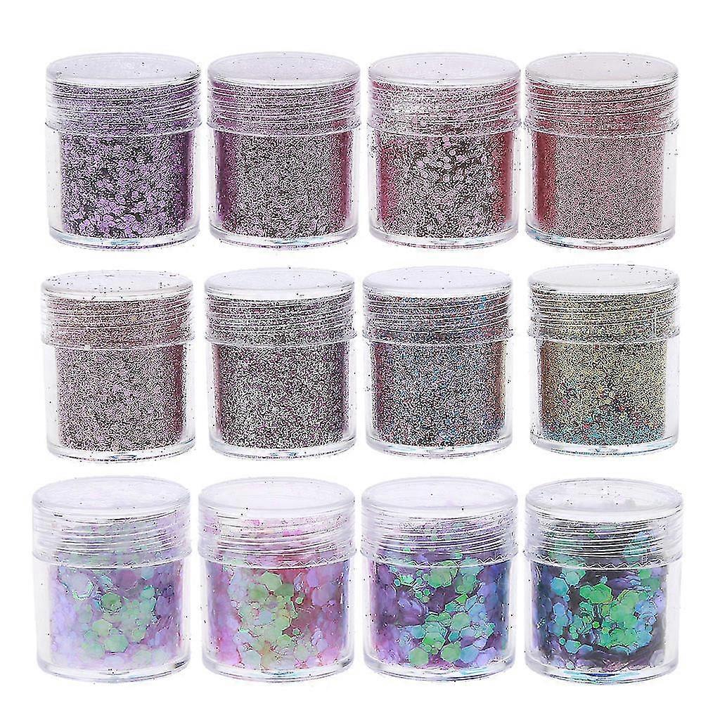 12 Colors Holographic Cosmetic Festival Chunky Glitters Sequins Nail Sequins