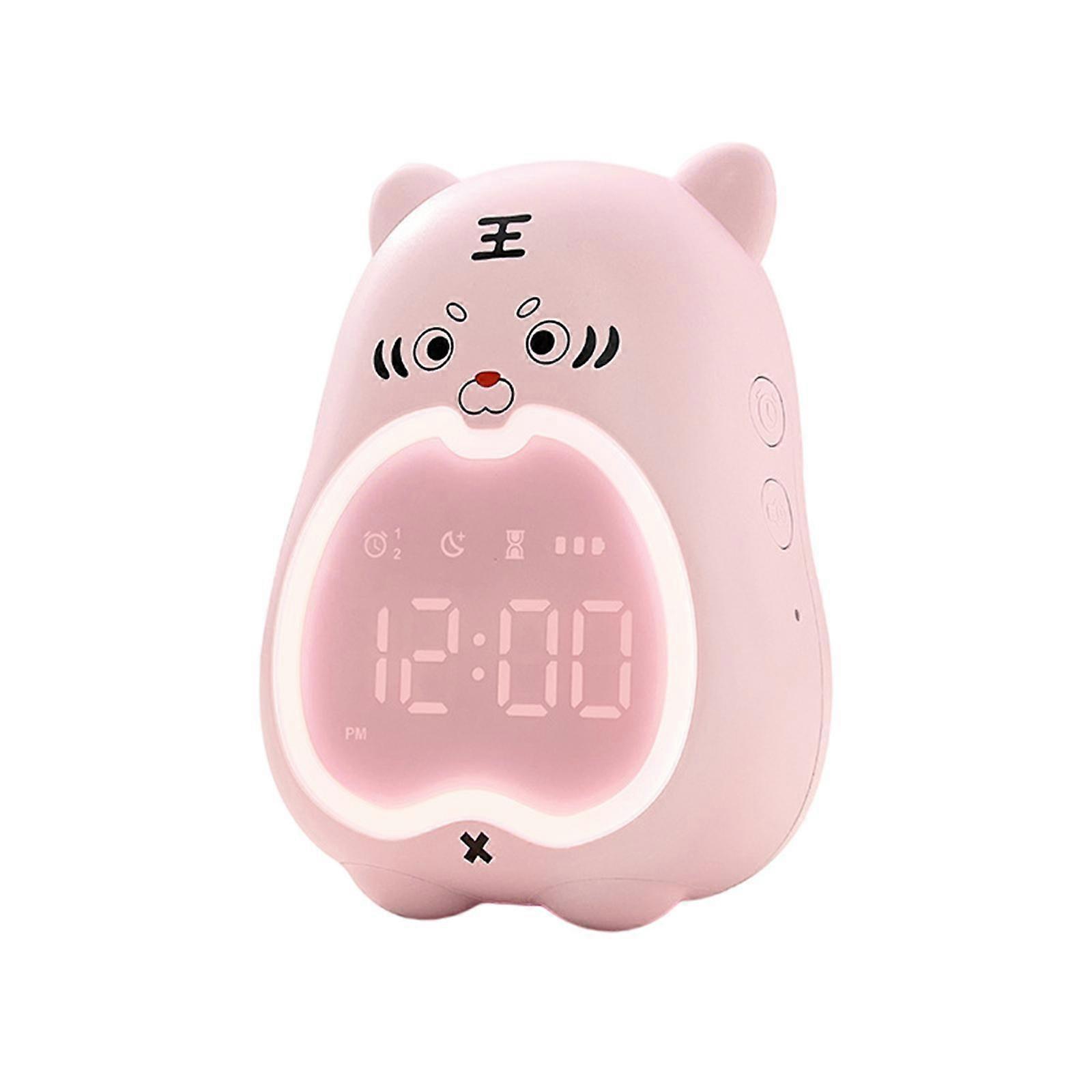 LED Alarm Clock Sleep Training Bedside Nap Wake up Timer for Teens pink