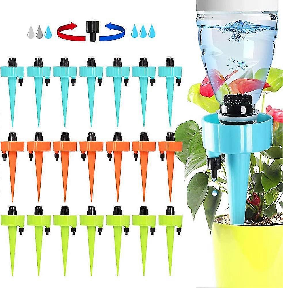 21 Pack Pflanze Automatische Bewässerungsvorrichtung, Selbstspikes System mit langsam freisetzendem Regelventil, Tropfer