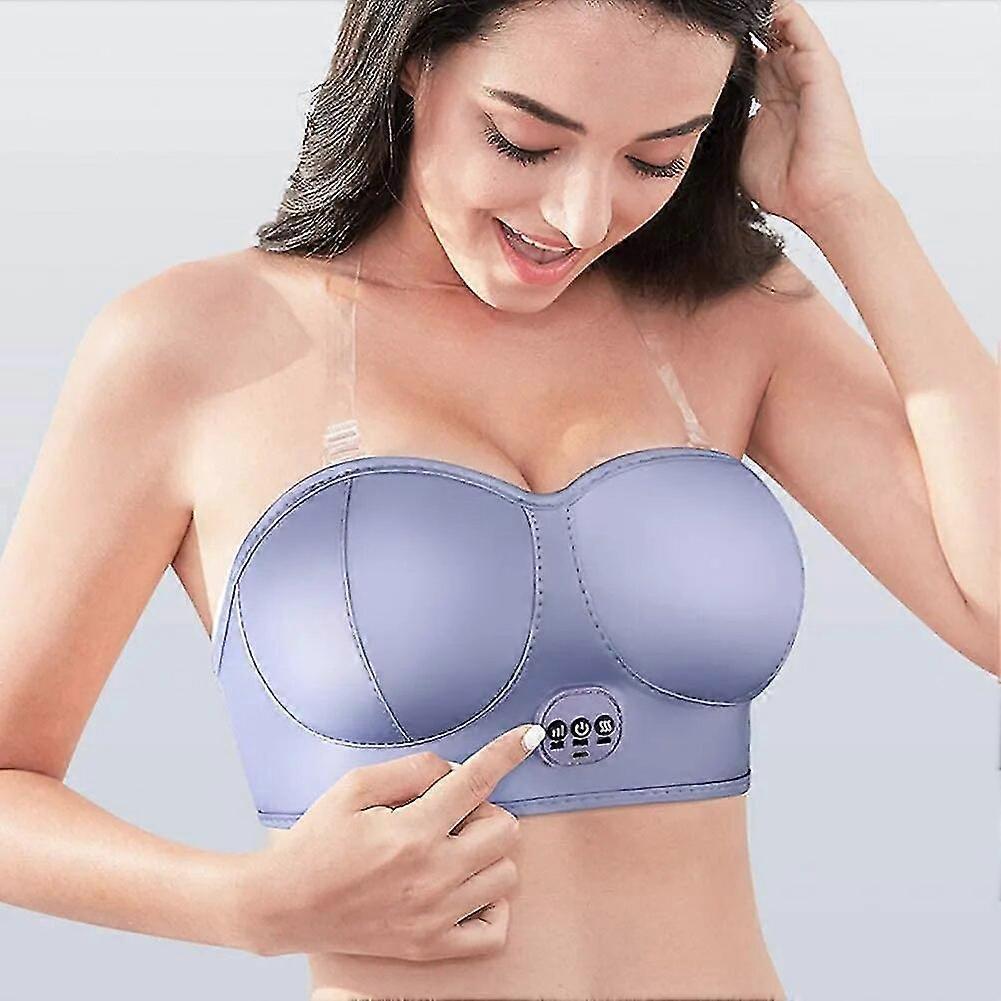 Reggiseno elettrico per massaggio al seno Strumento di aumento del seno senza fili con funzione di compressione a caldo per il sollevamento del seno Ingrandire