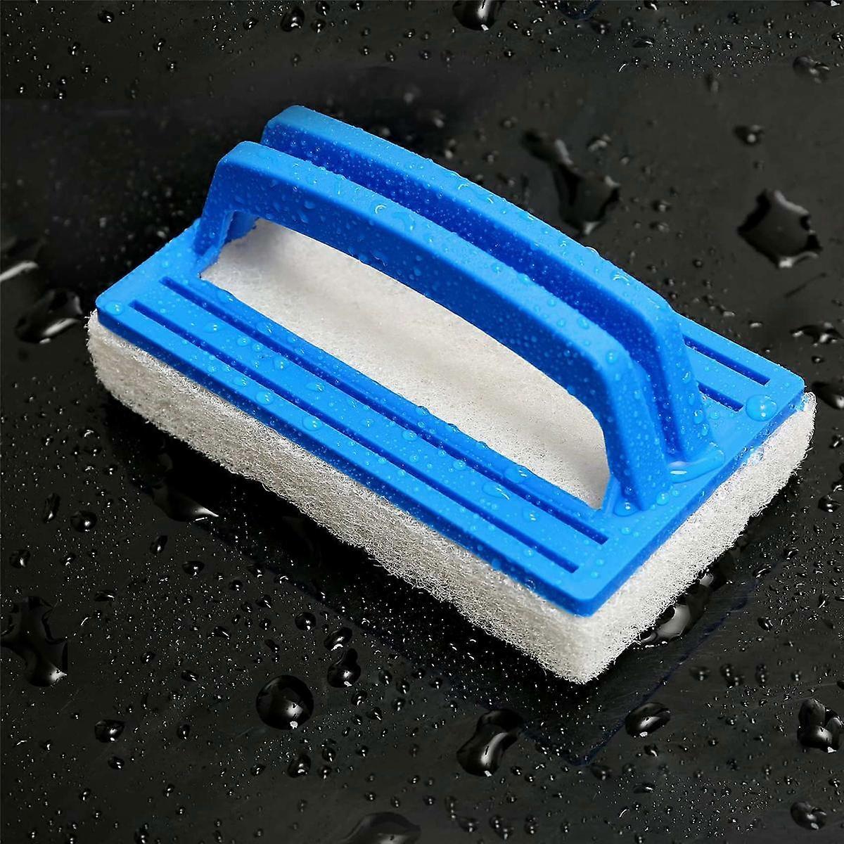 2 Pack Hand- Pool Scrub Brush,Scrubbing Scouring Sponge Pad for Cleaning Scrubber, Kitchen,Bathroom