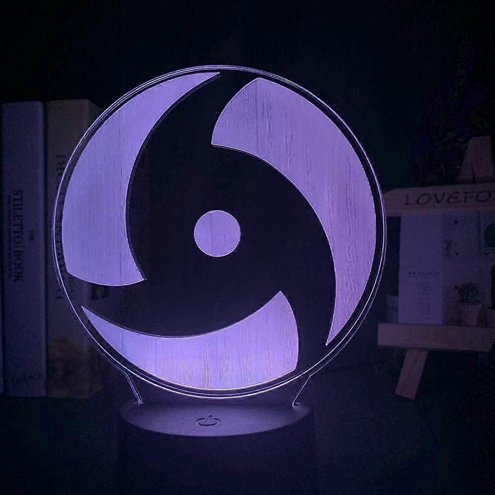 Naruto Kakashi Uchiha Sasuke 3D Illusion Night Light Lamp Smart Touch, RGB Effect USB Cable Powered Creative 3D Japanese Anime Lamp