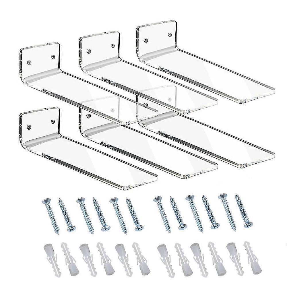 6 Pack Acrylic Floating Sneaker Shelves Clear Shoe Display Stand compatible Display Collectible Shoe&Sneaker+(cfte