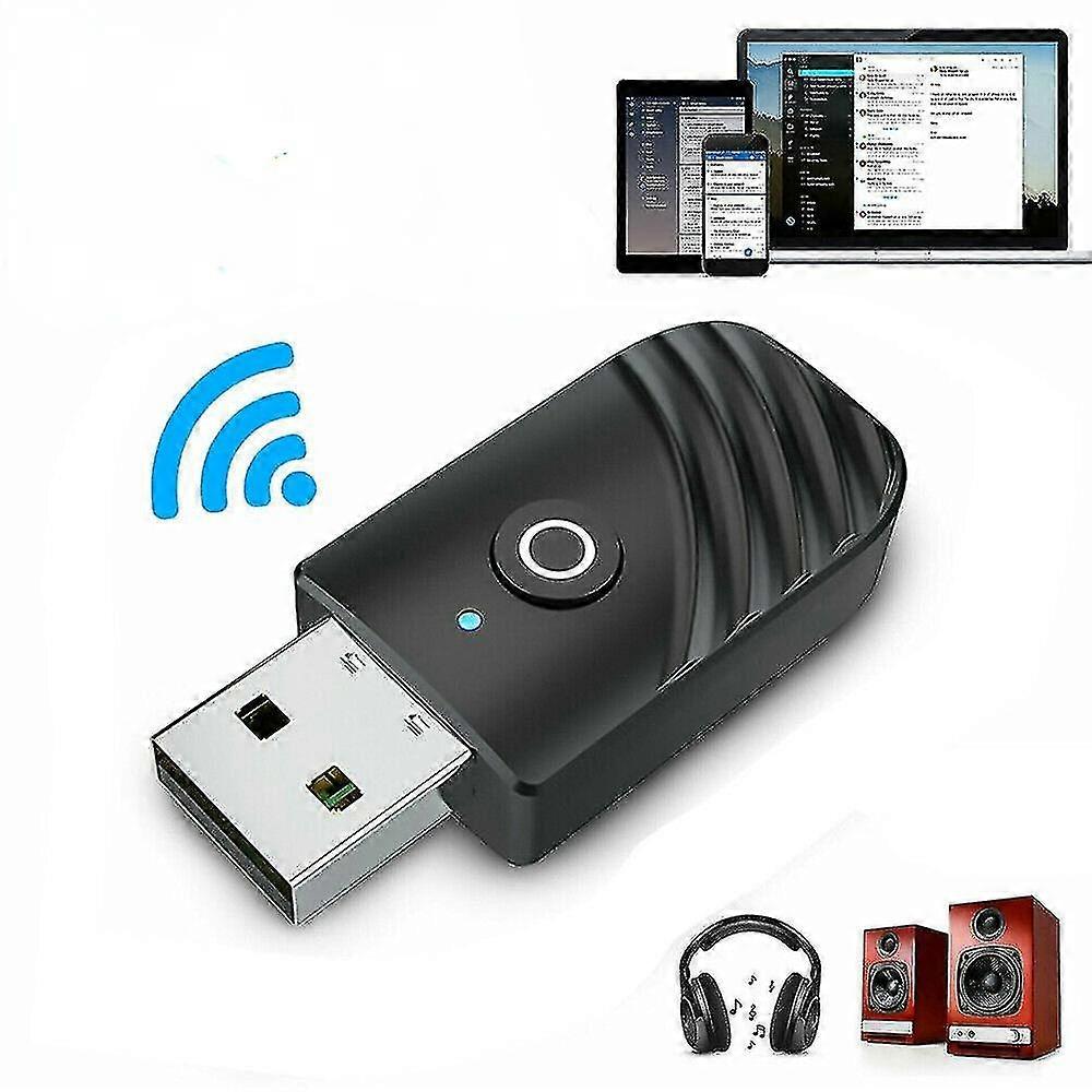 Wireless Usb Bluetooth 5.0 Audio Transmitter Receiver 3 In1 Adapter For Pc Tv Car